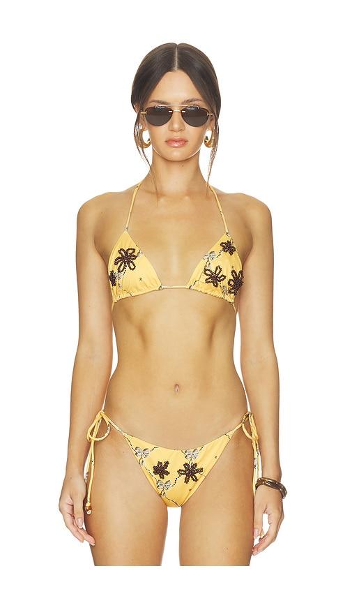 siedres rom bikini top in yellow.