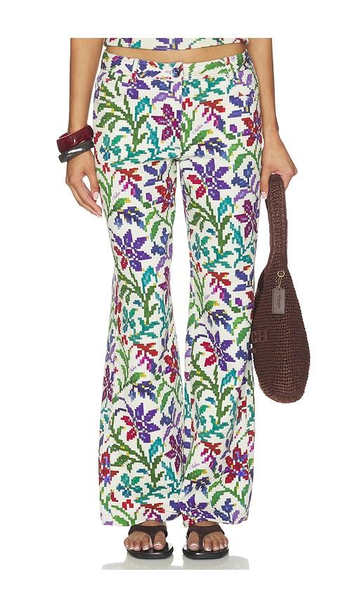 siedres roux pant in ivory,purple.