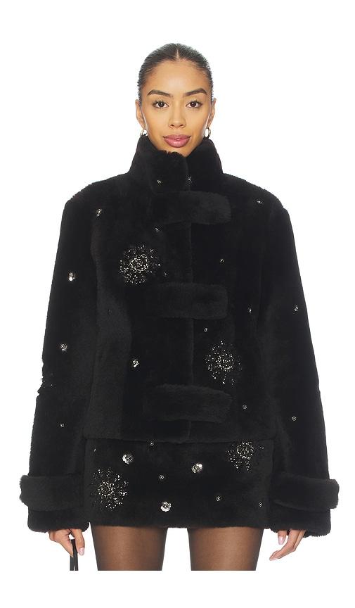 siedres sira fur jacket in chocolate.