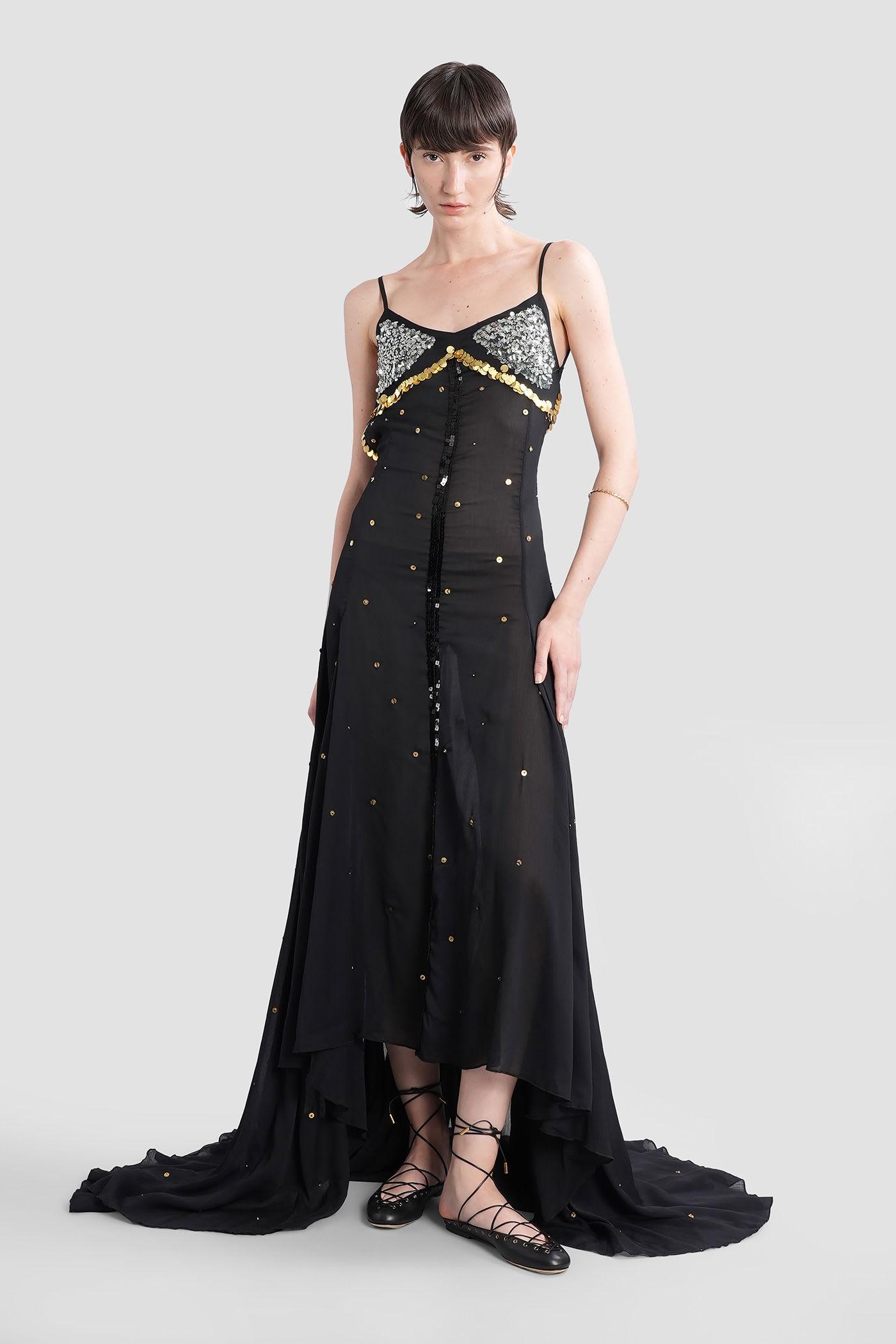 siedres vesina long dress in black polyester