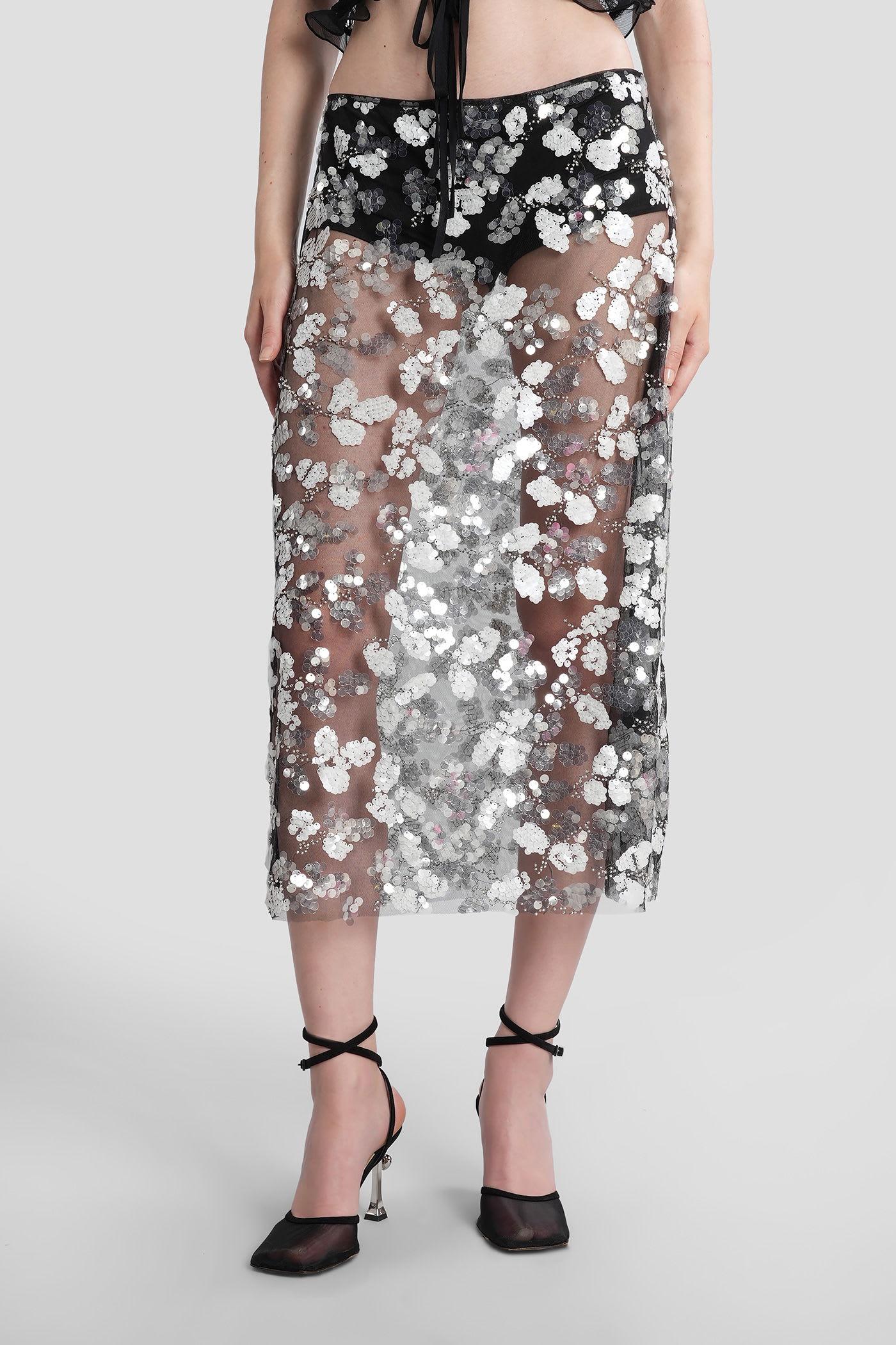 siedres wells skirt in black polyester