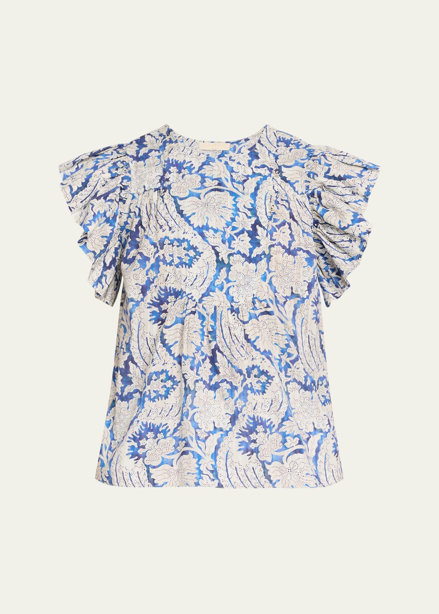 sienna flutter-sleeve blouse