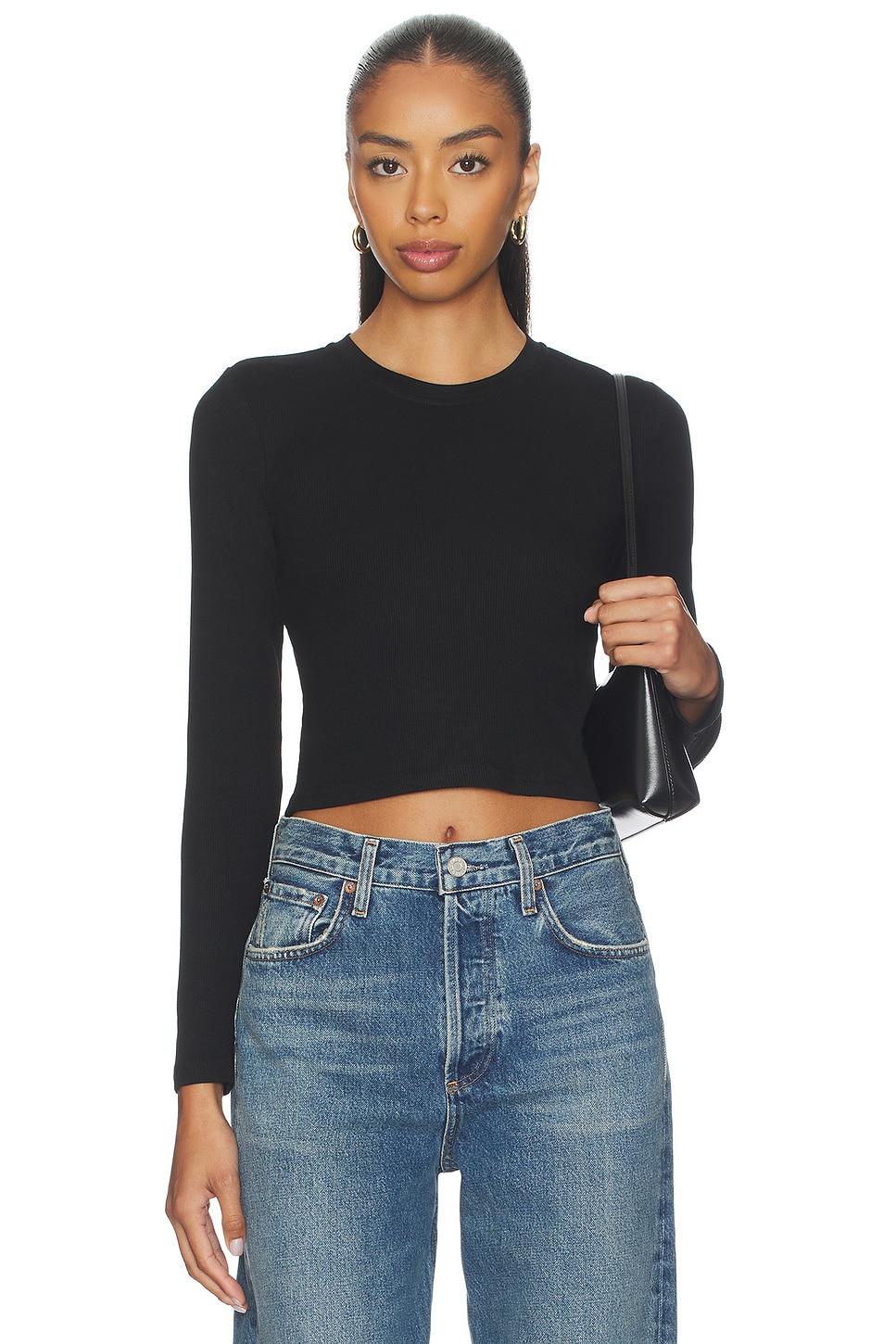 sienna luxe rib cropped long sleeve