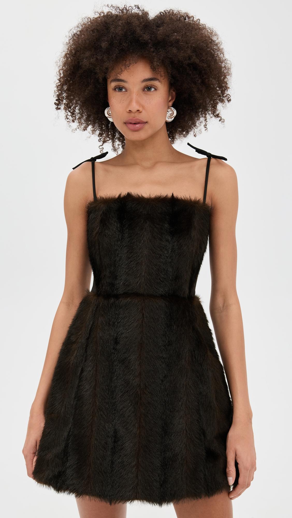 sigrid faux fur dress