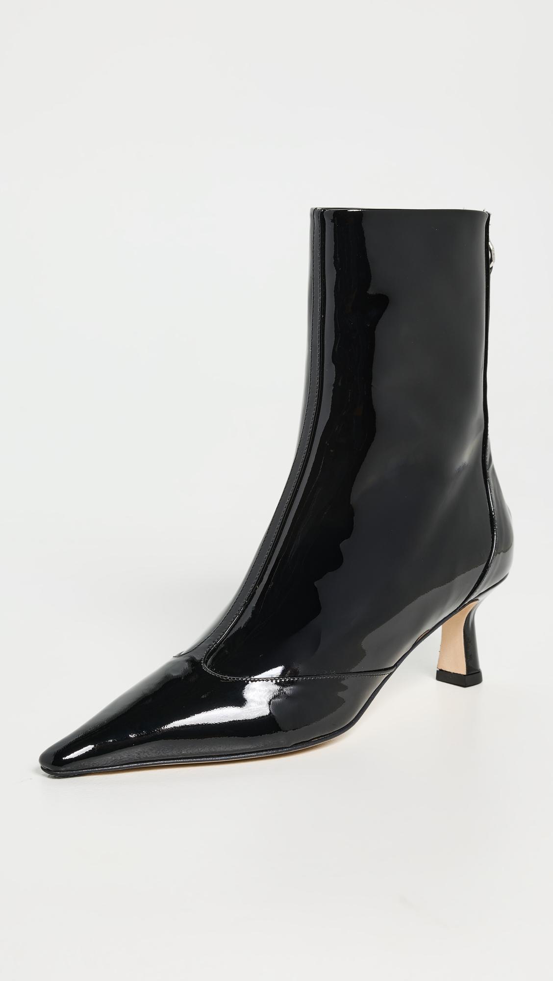 sila patent calf leather booties