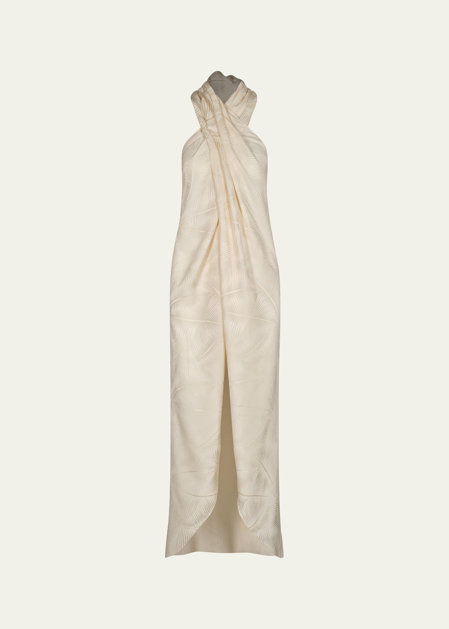 silent water long jacquard halter top