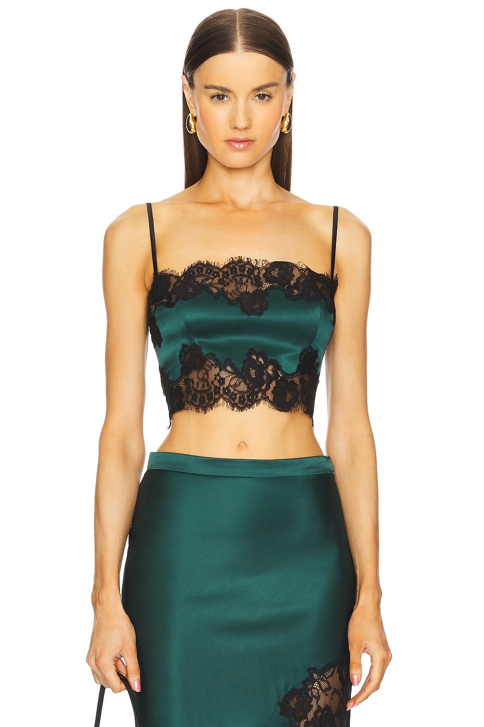 silk and lace bandeau top