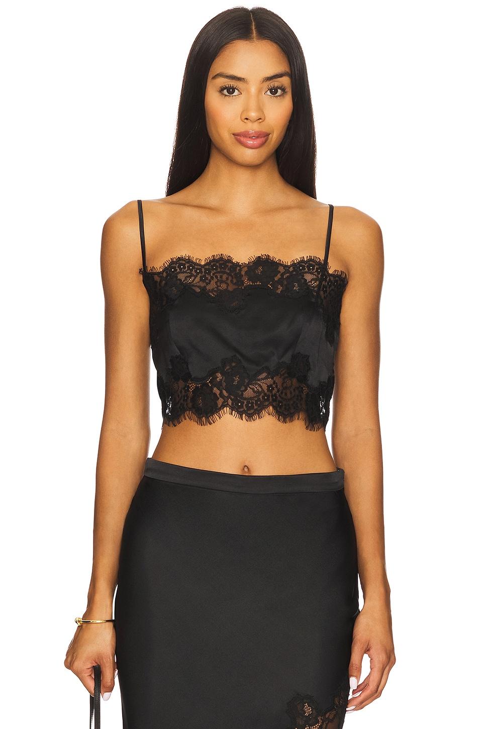 silk and lace bandeau top