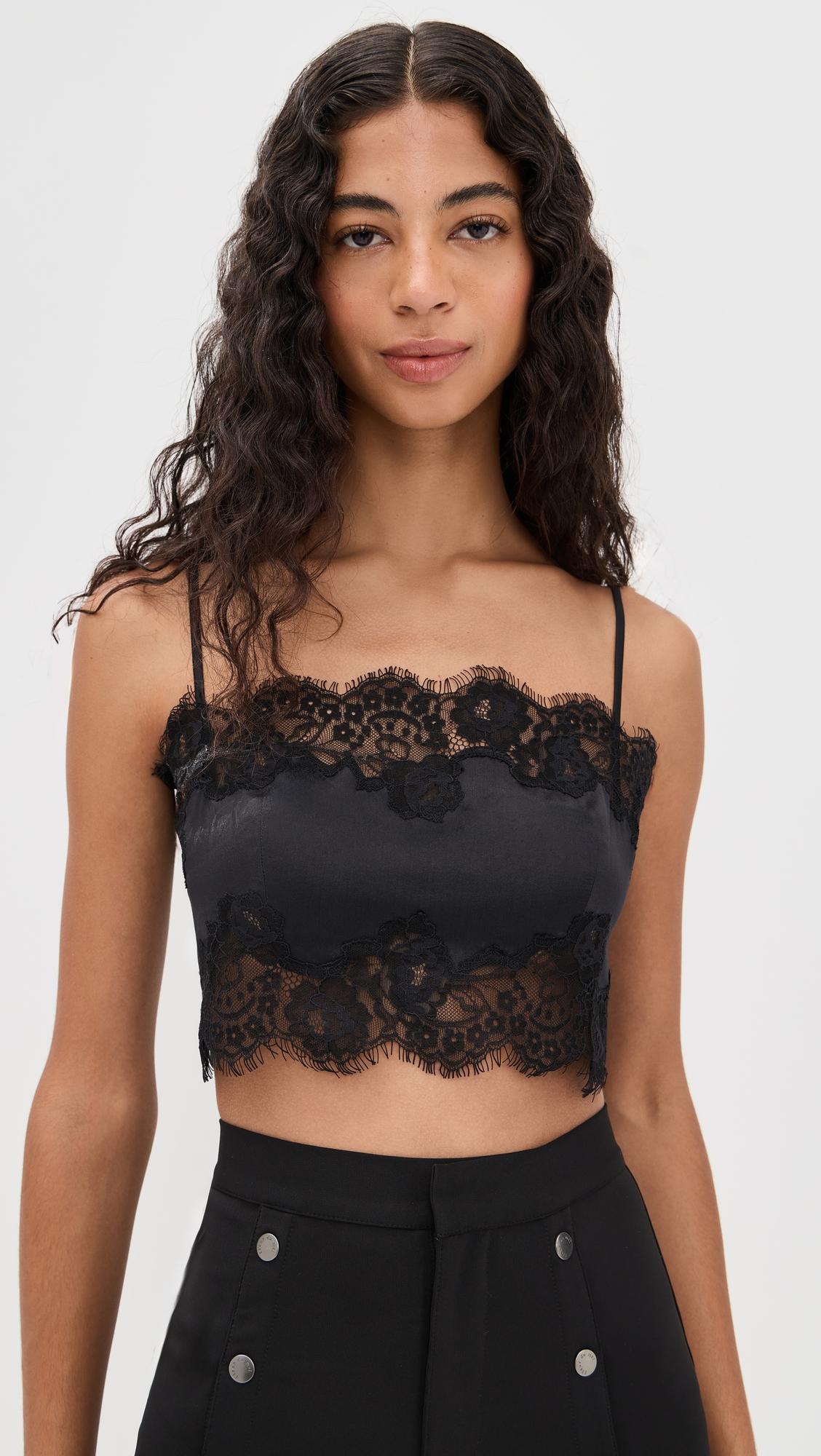 silk and lace bandeau top