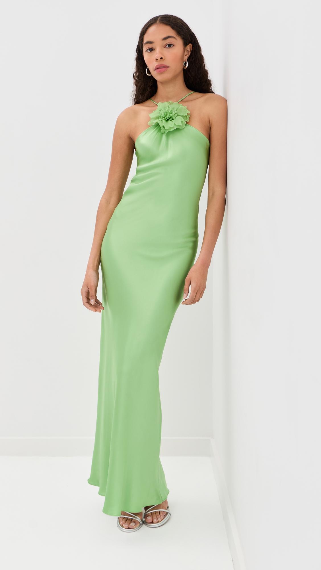 silk bias halter dress