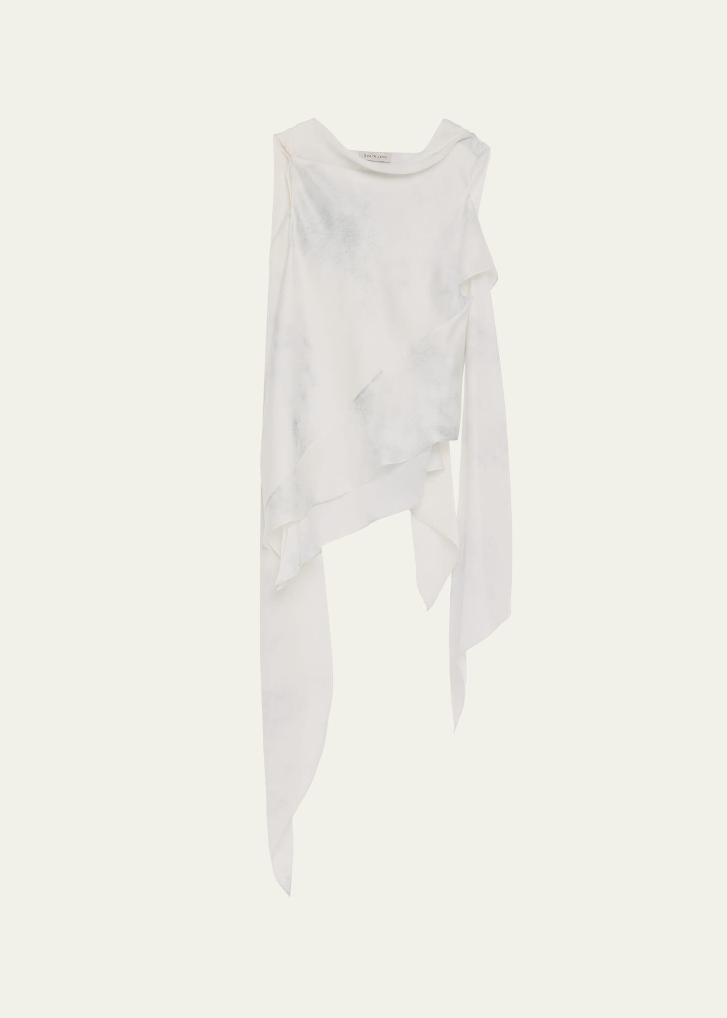 silk bias scarf top