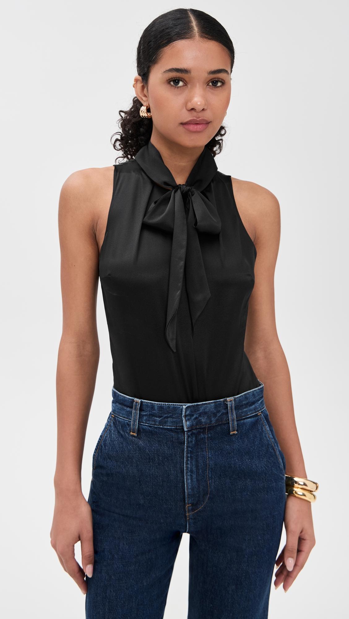 silk blouson thong bodysuit