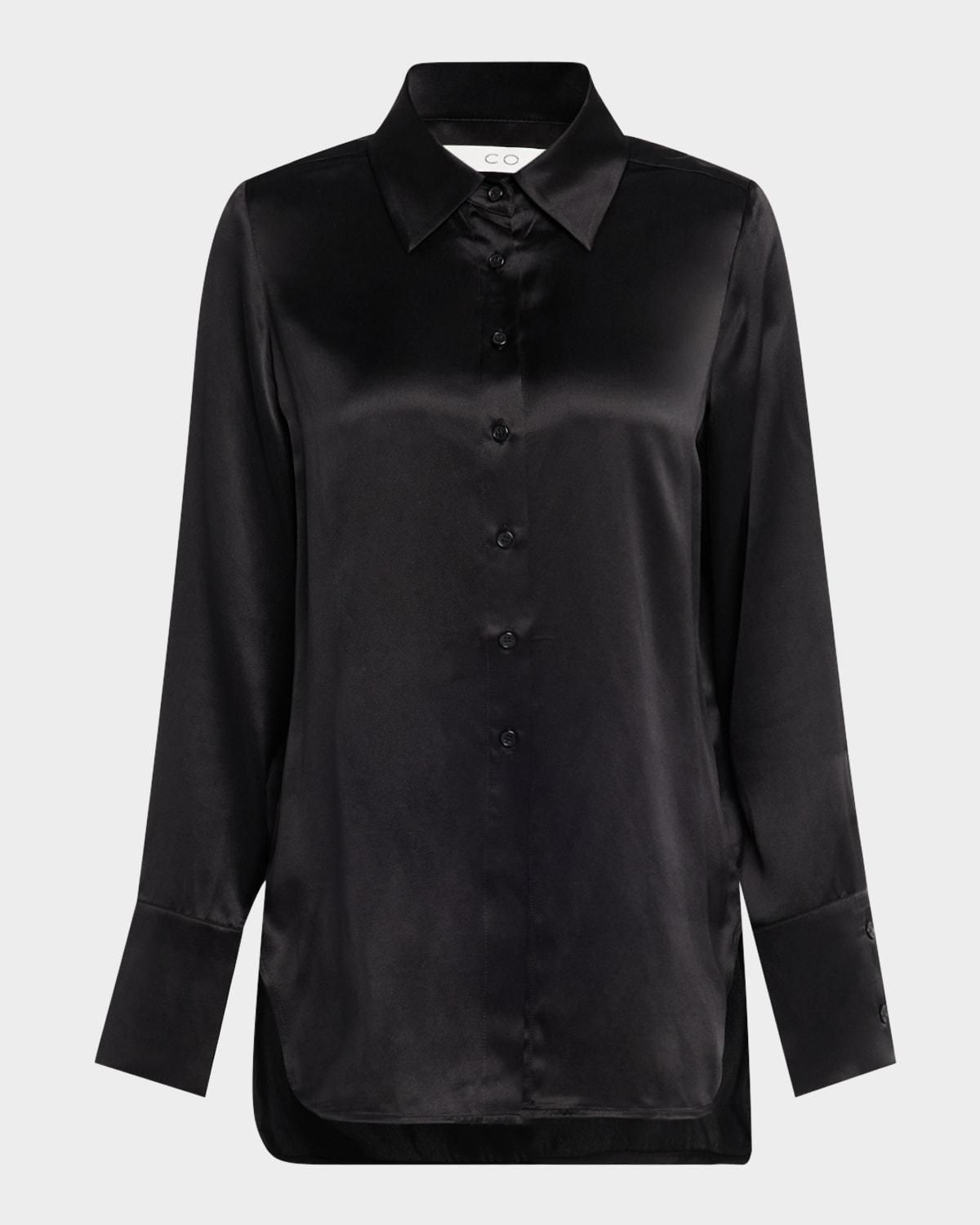 silk button-down shirt