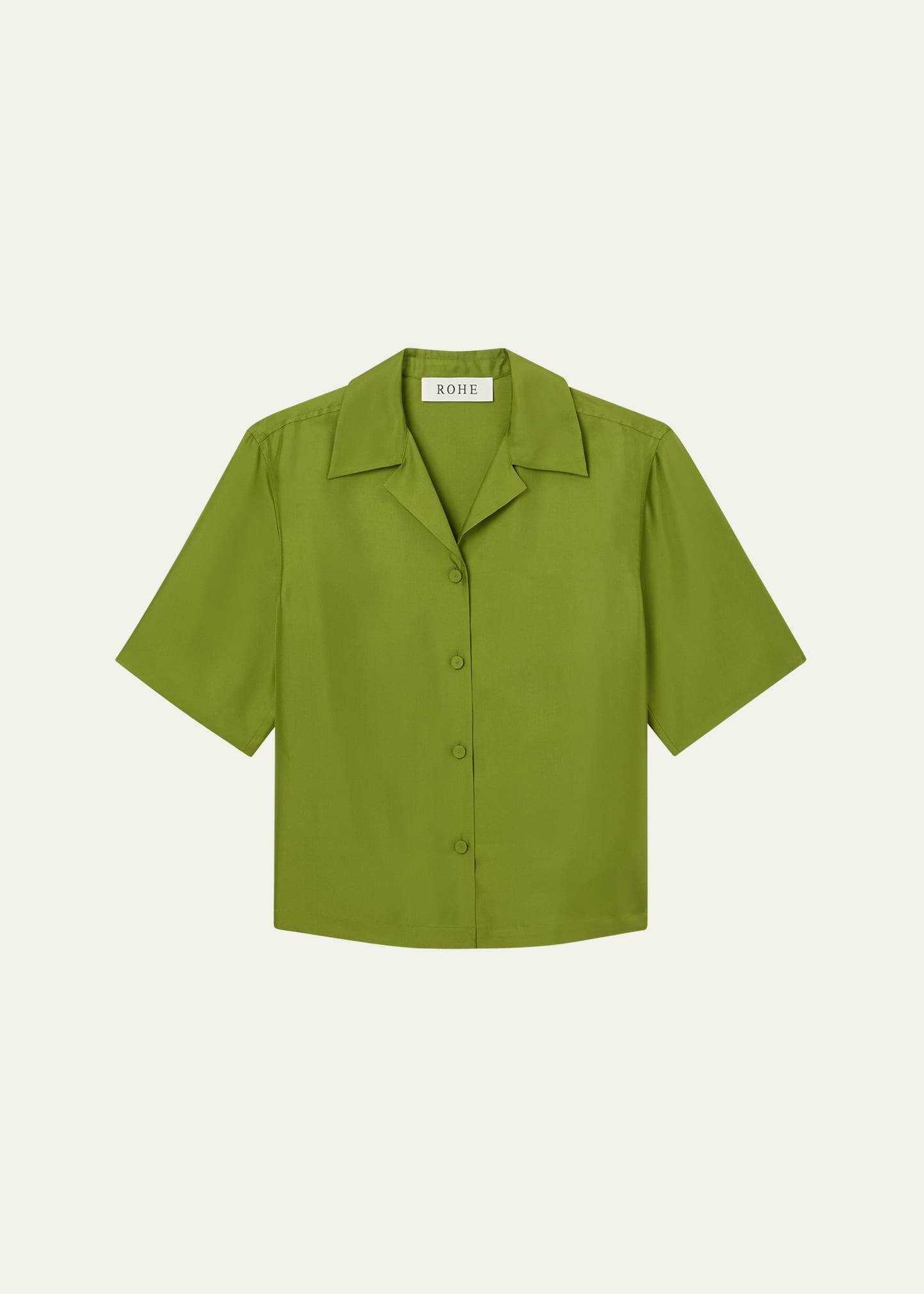 silk camp collar shirt