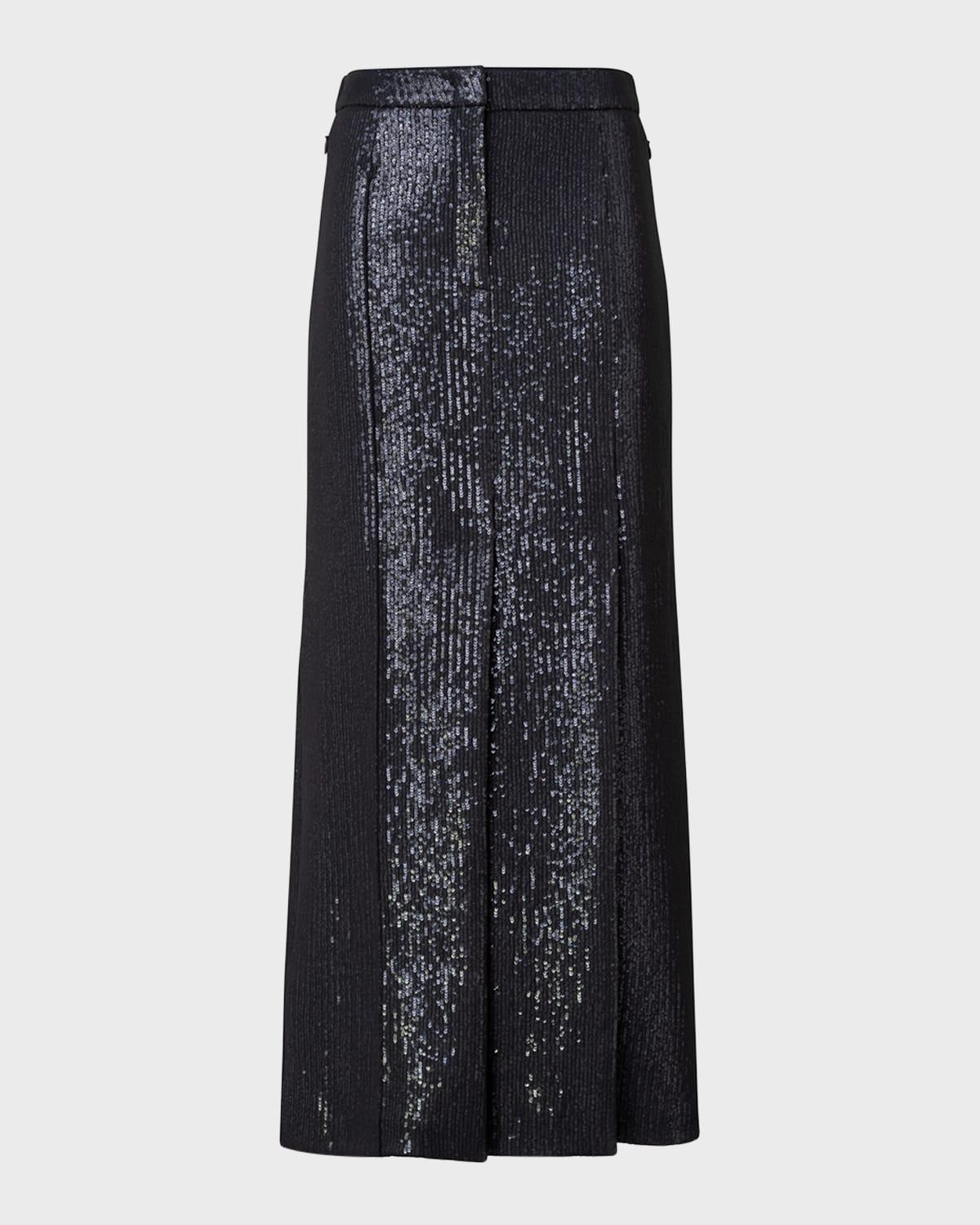 silk chiffon sequin maxi skirt