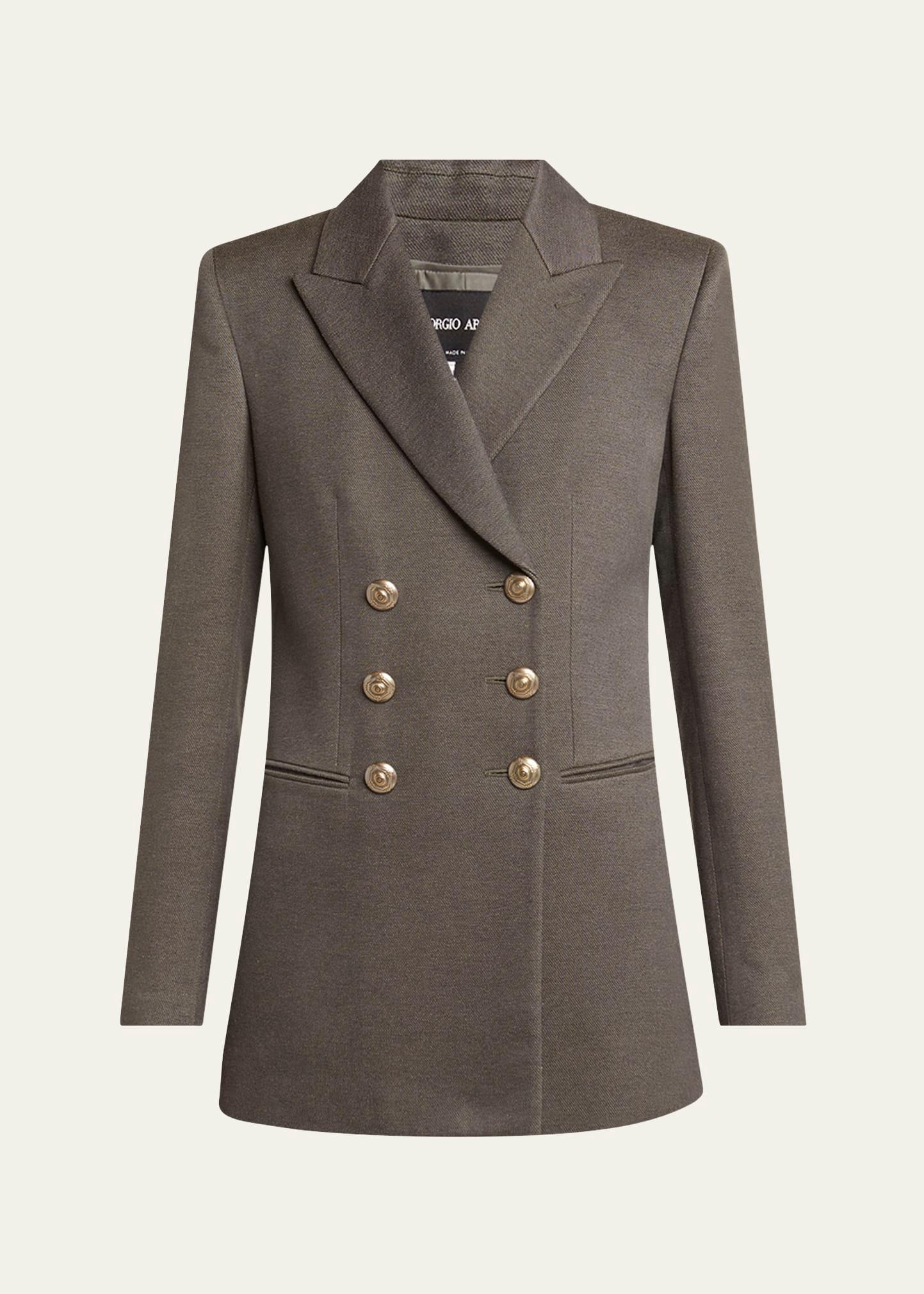 silk cotton double-breasted blazer