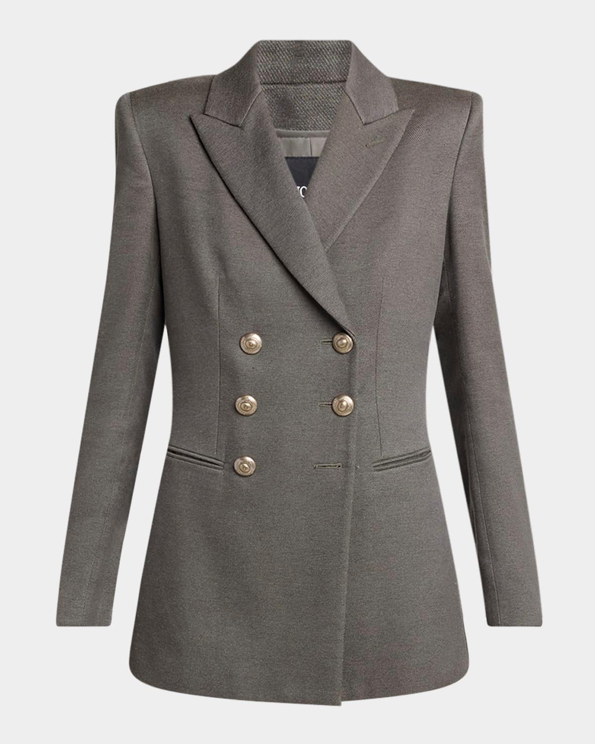 silk cotton double-breasted blazer