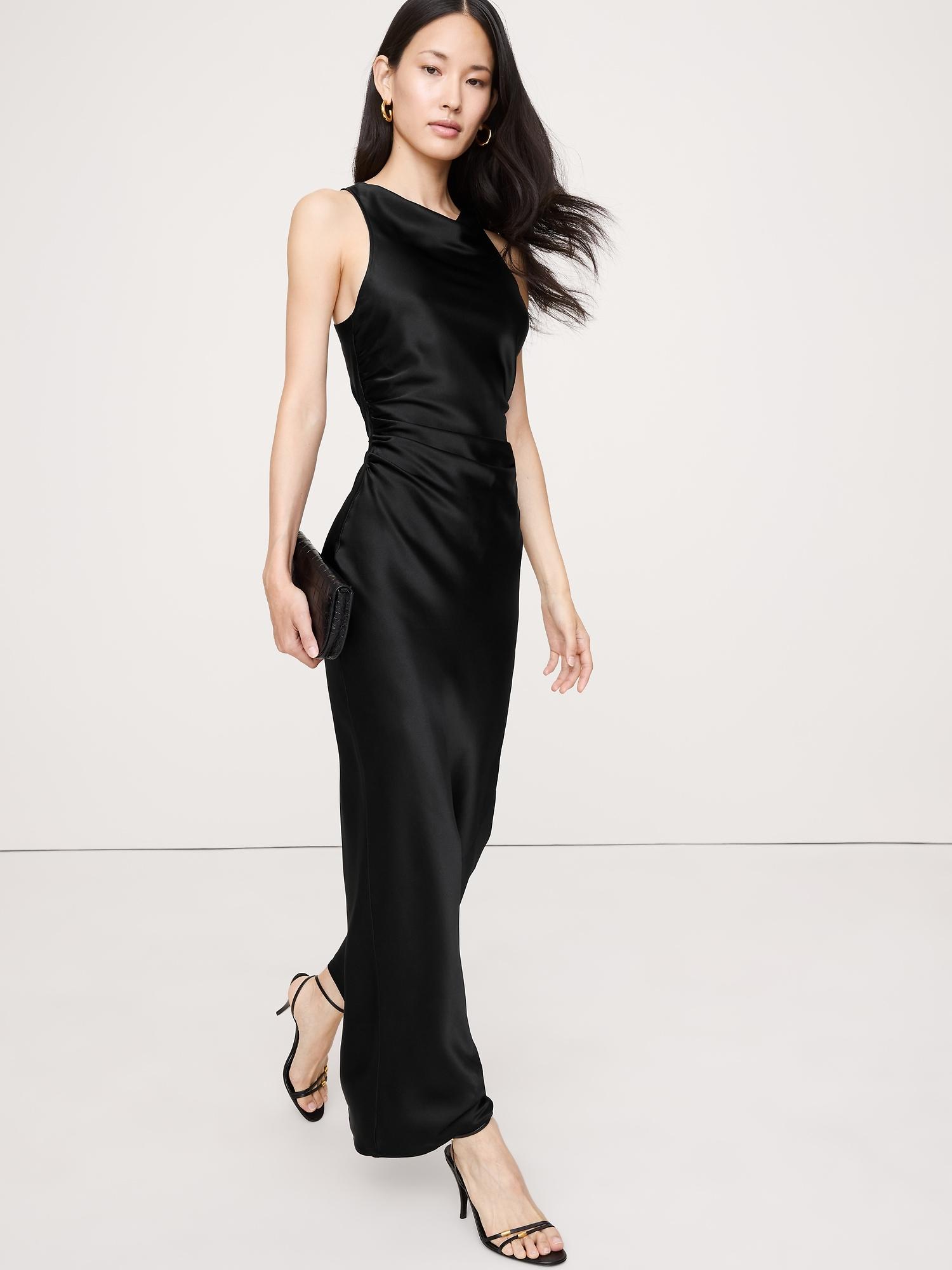 silk cowl-neck gown