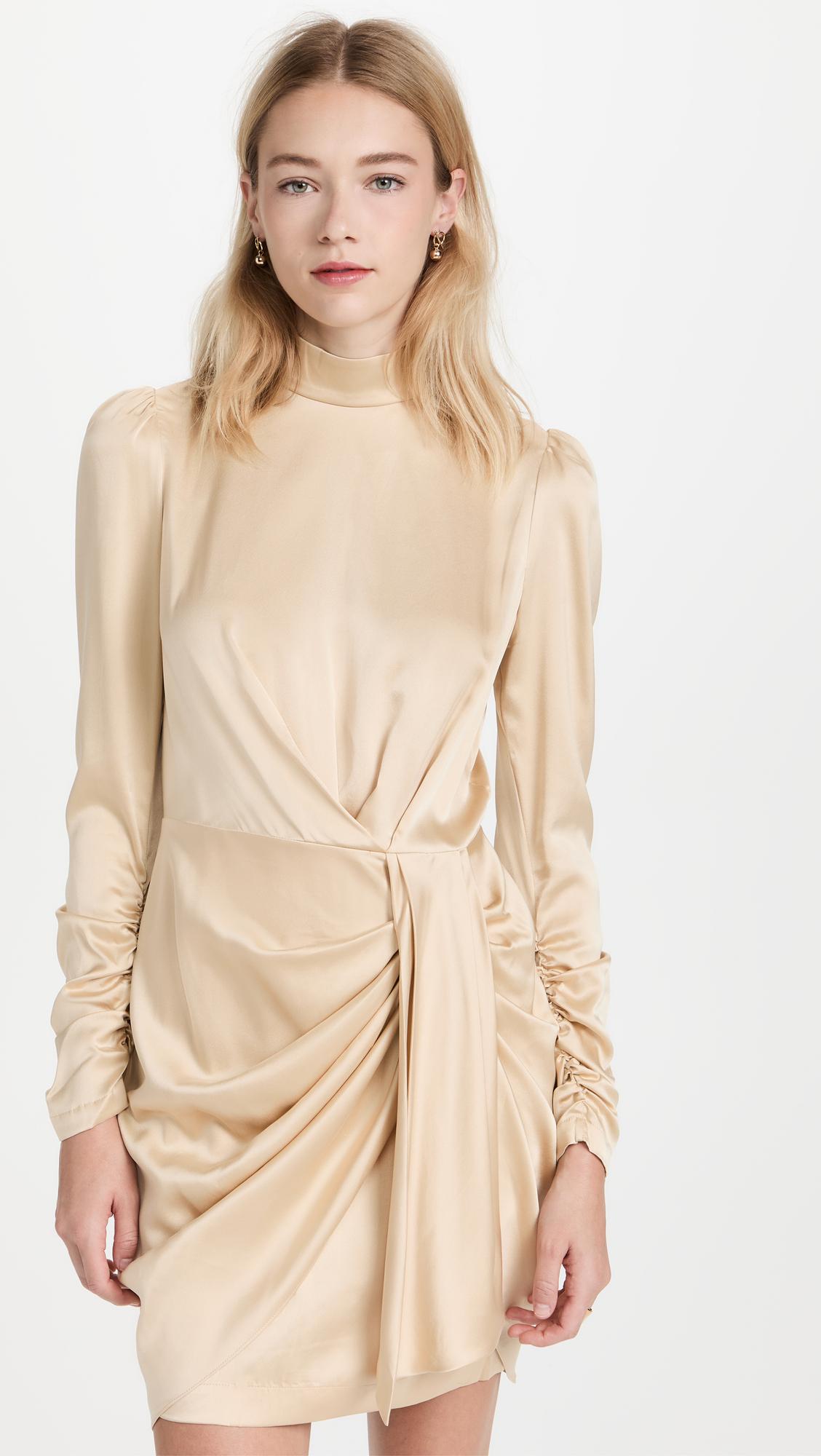 silk drape dress