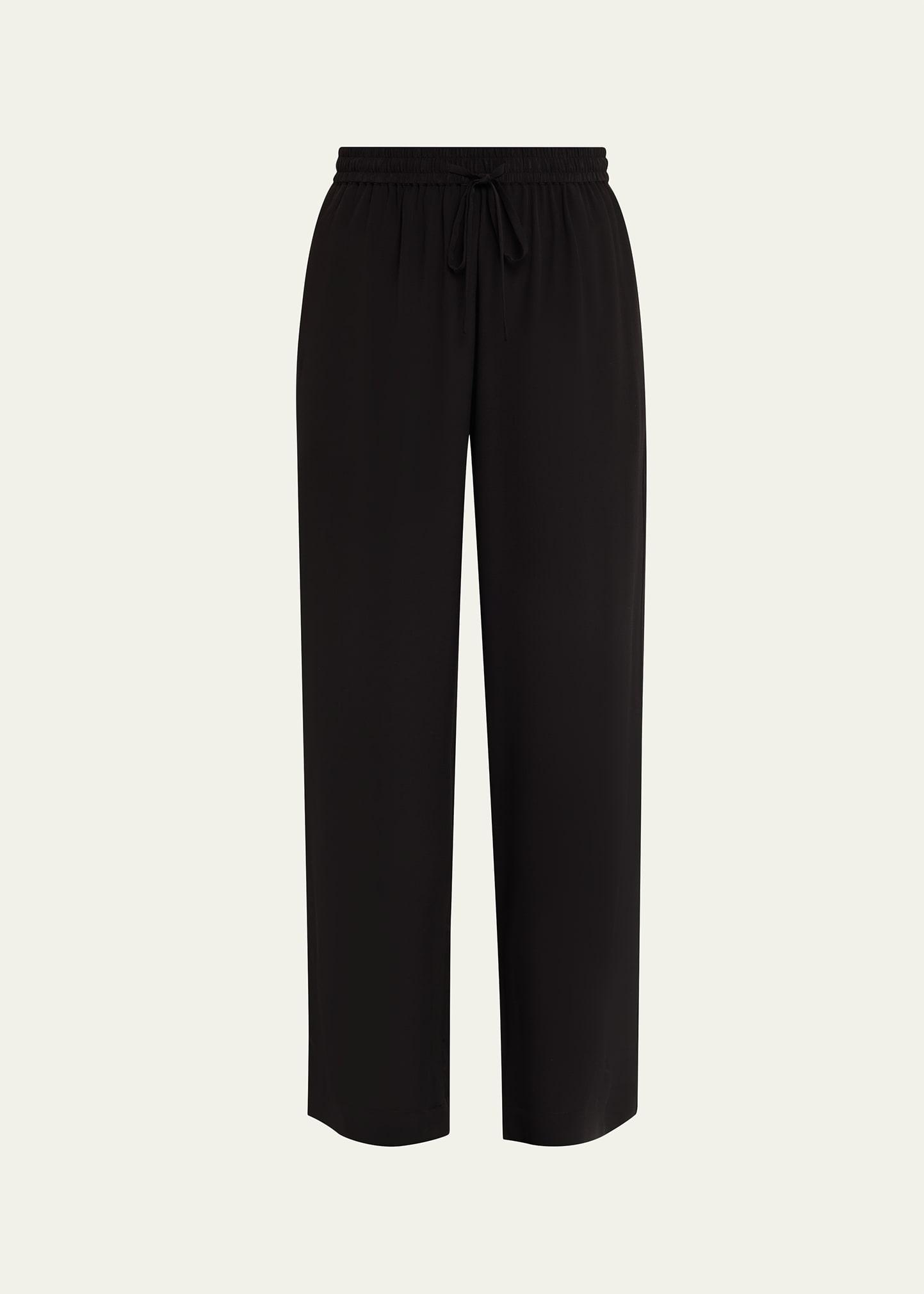 silk drawstring trousers