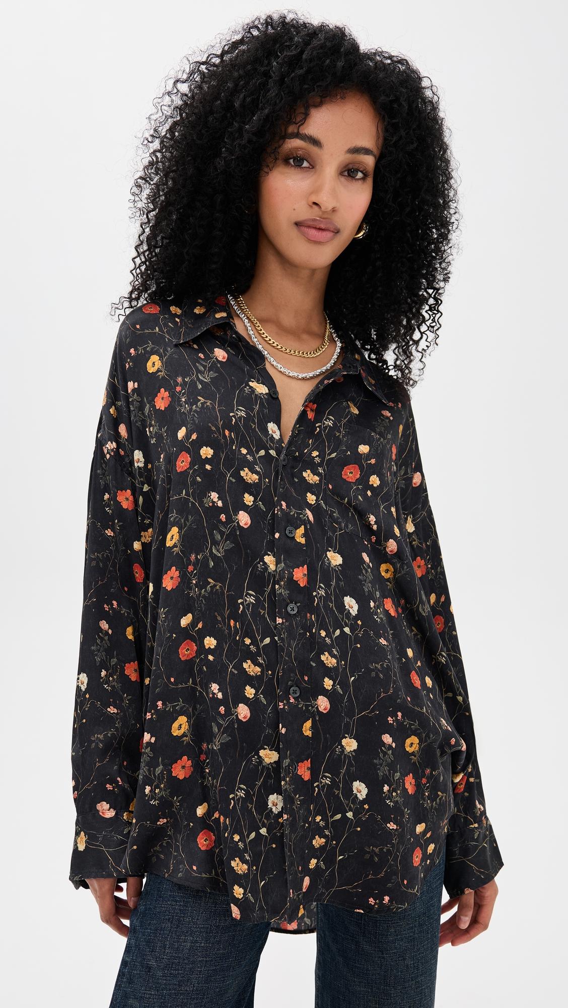 silk drop neck shirt