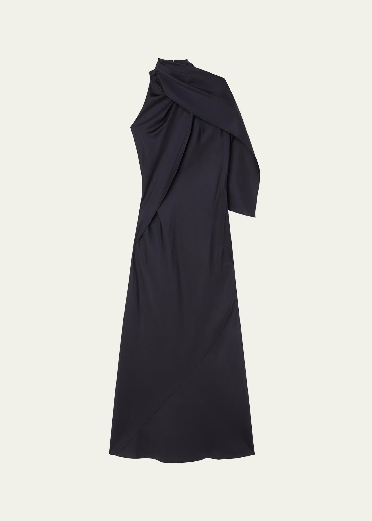 silk foulard halter dress