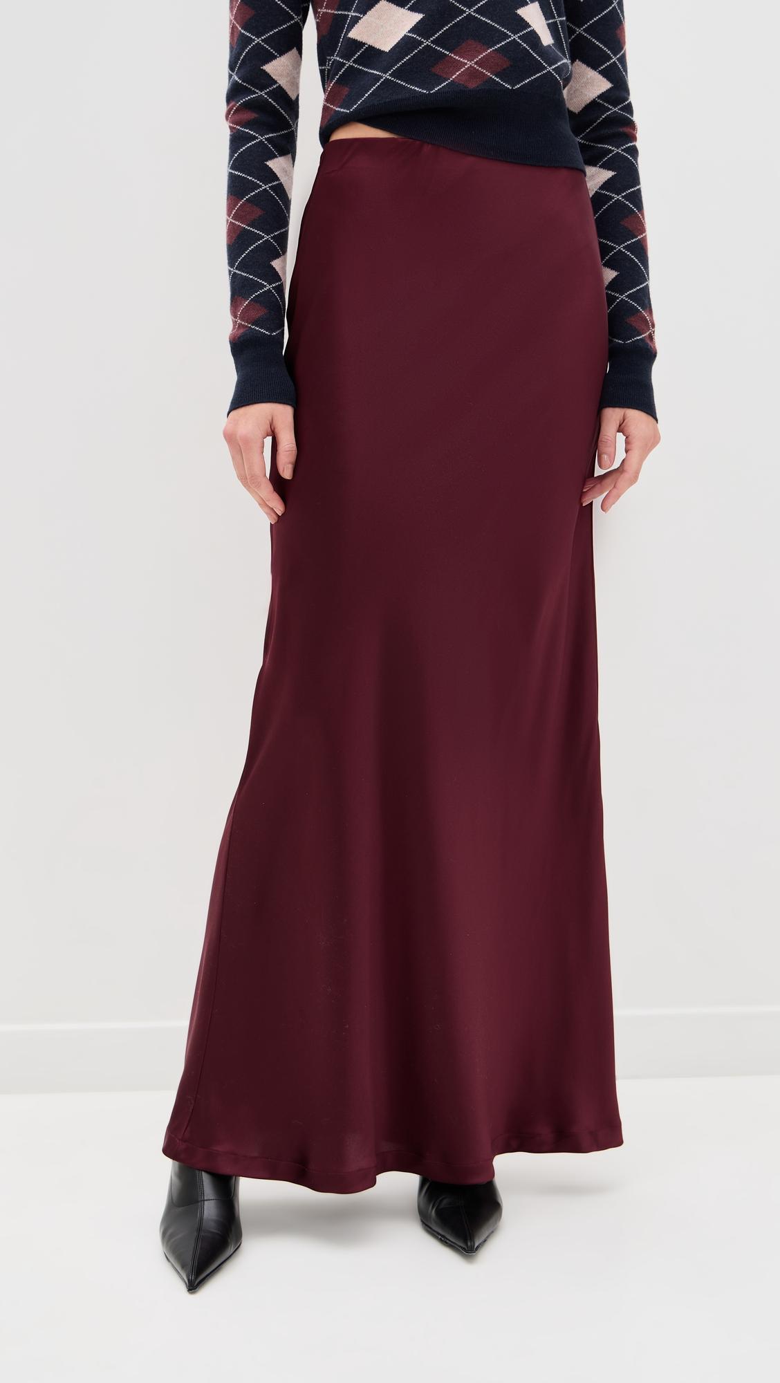 silk full length skirt