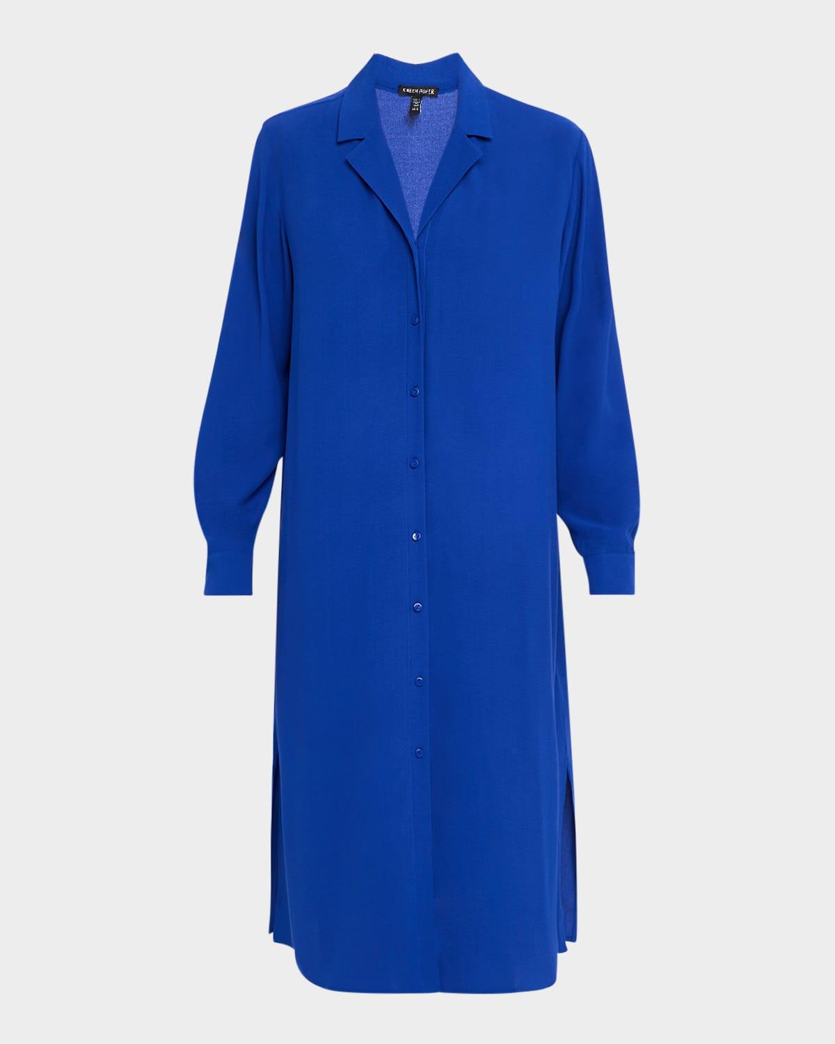silk georgette crepe midi shirtdress