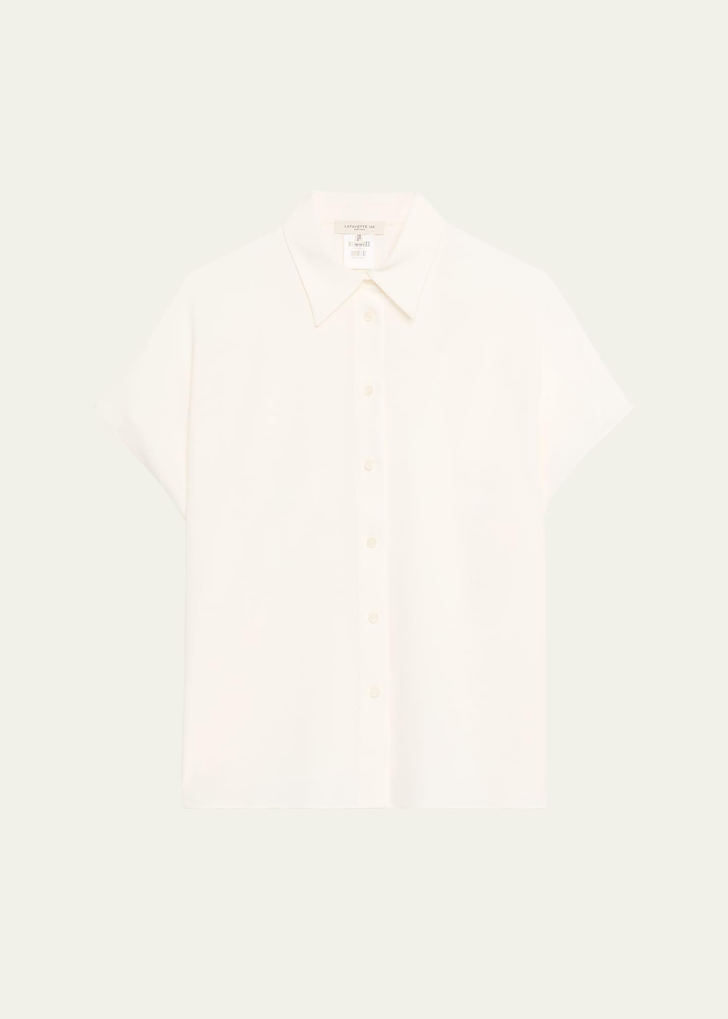 silk georgette dolman-sleeve blouse