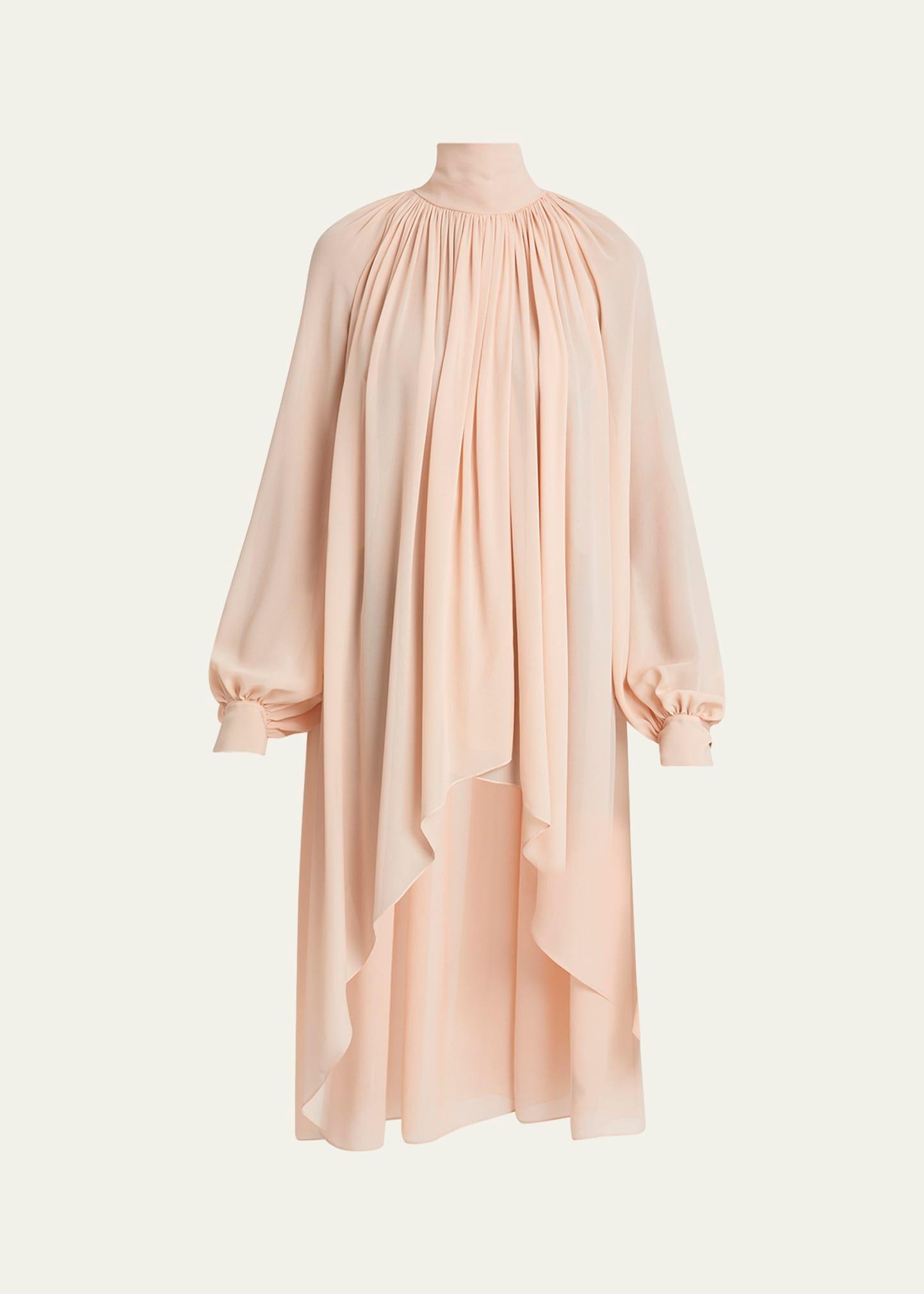 silk georgette high-low dress