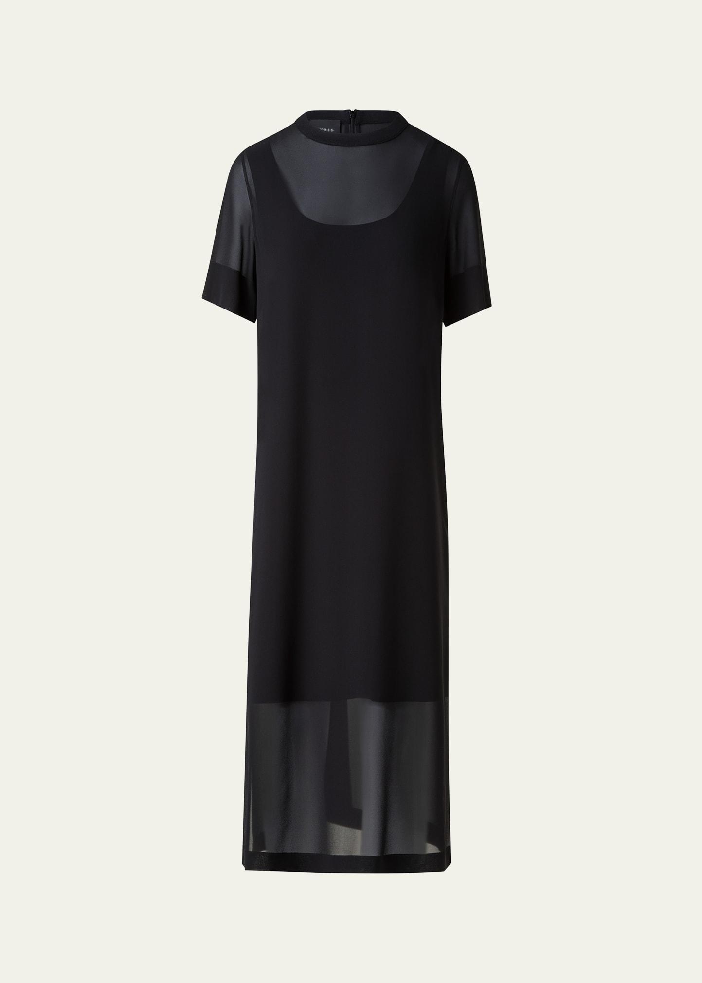 silk georgette tunic dress