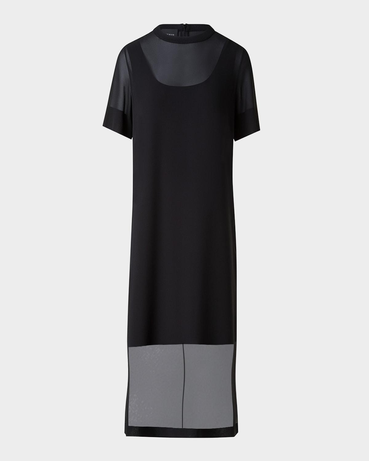 silk georgette tunic dress