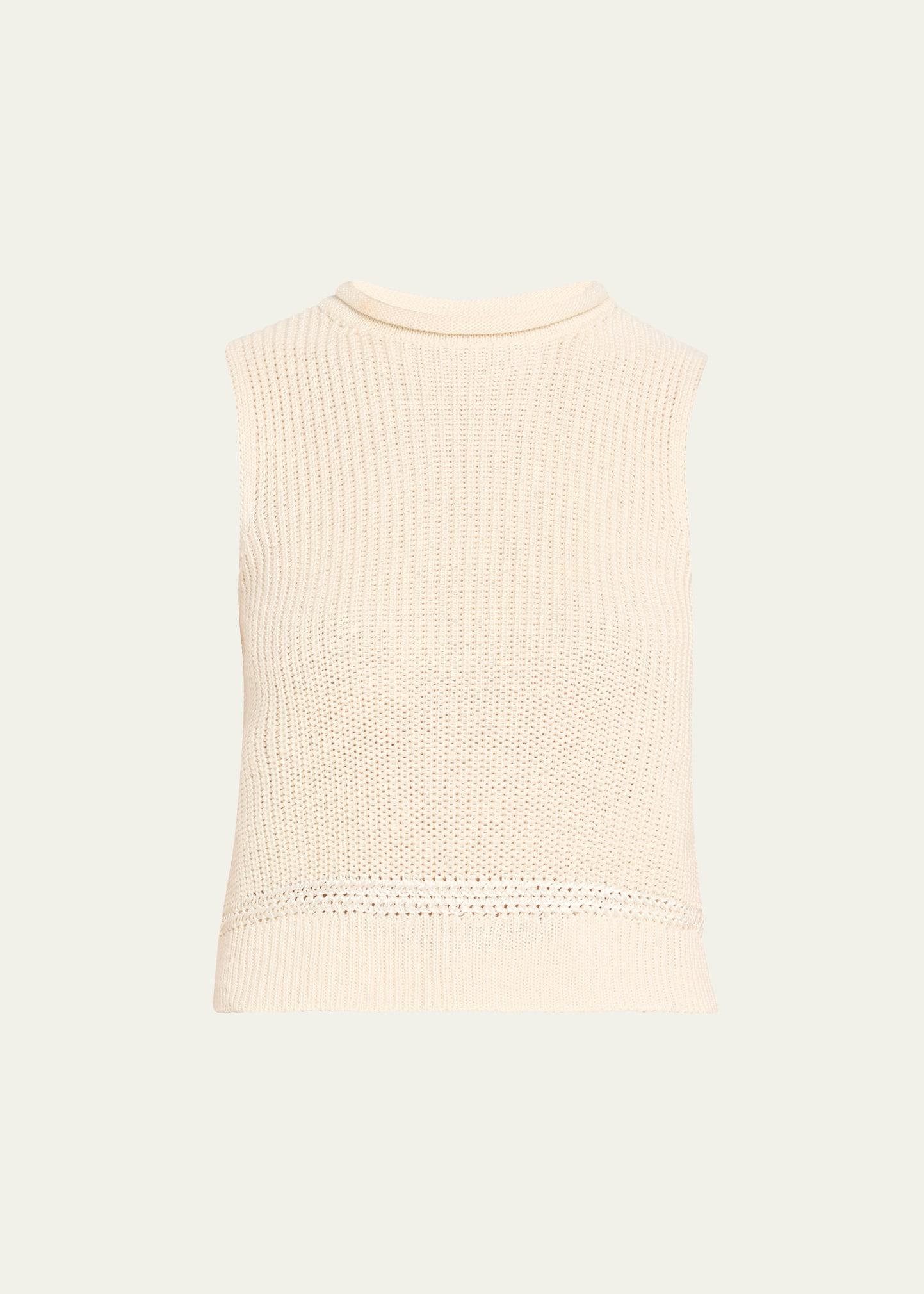 silk jersey sleeveless rollneck sweater