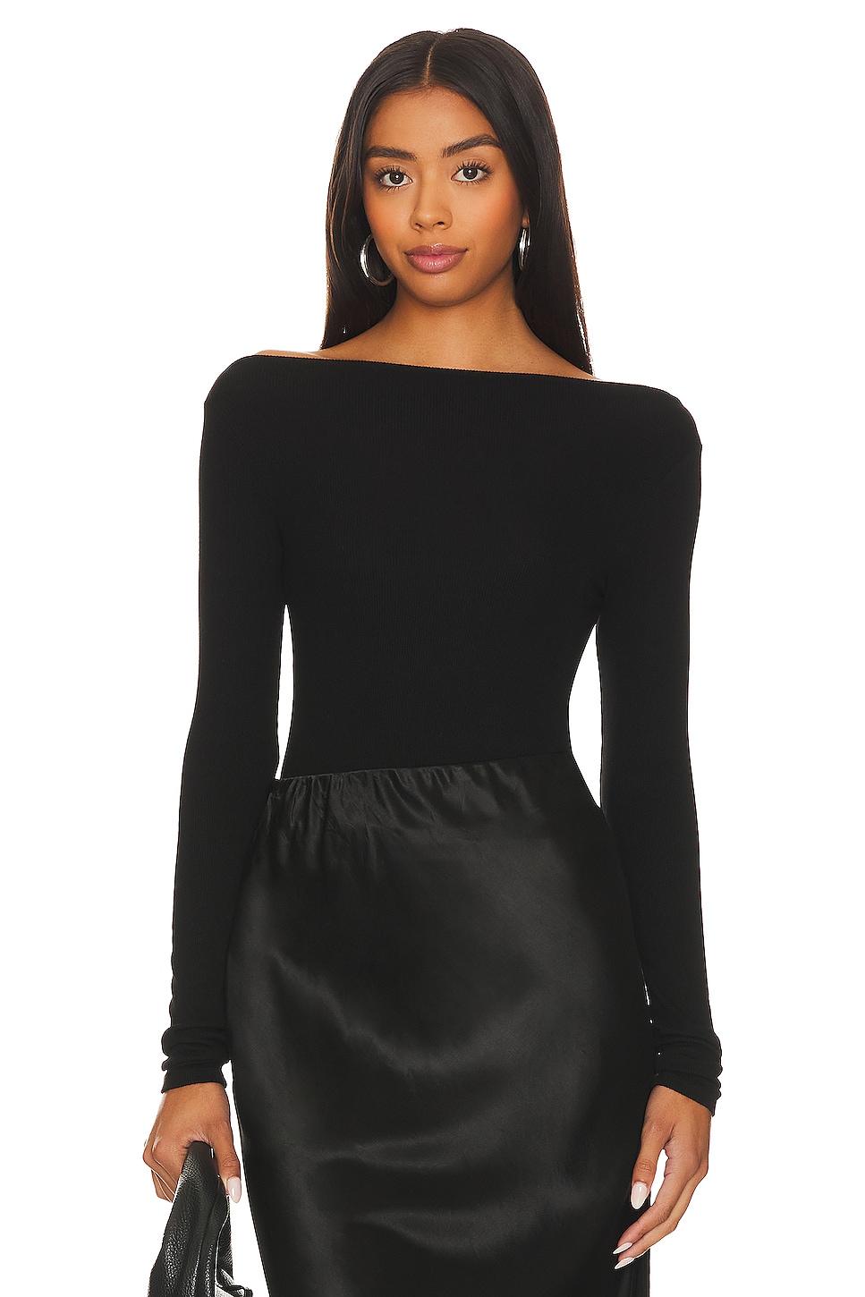 silk knit boat neck top