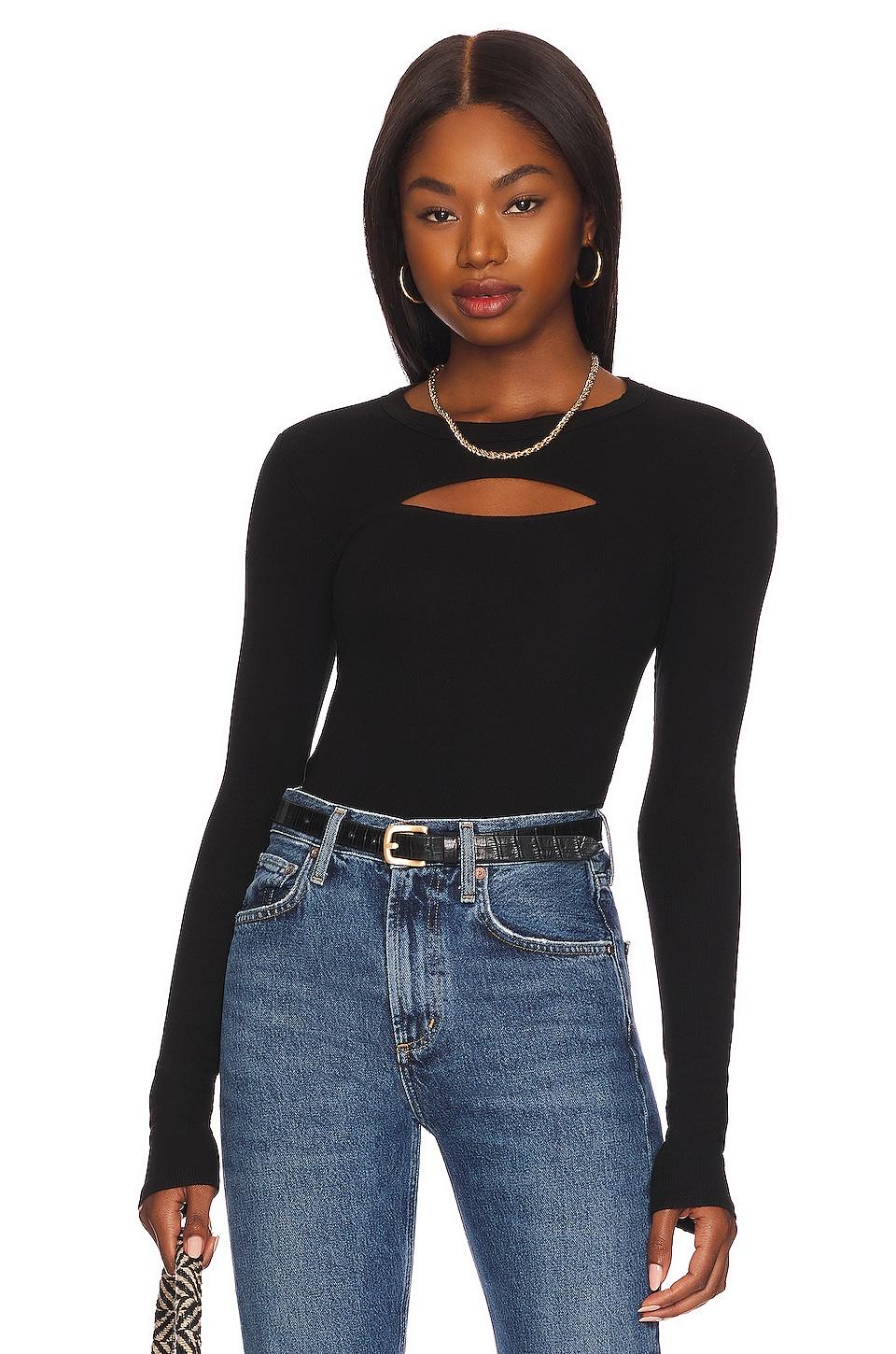 silk knit cutout crew