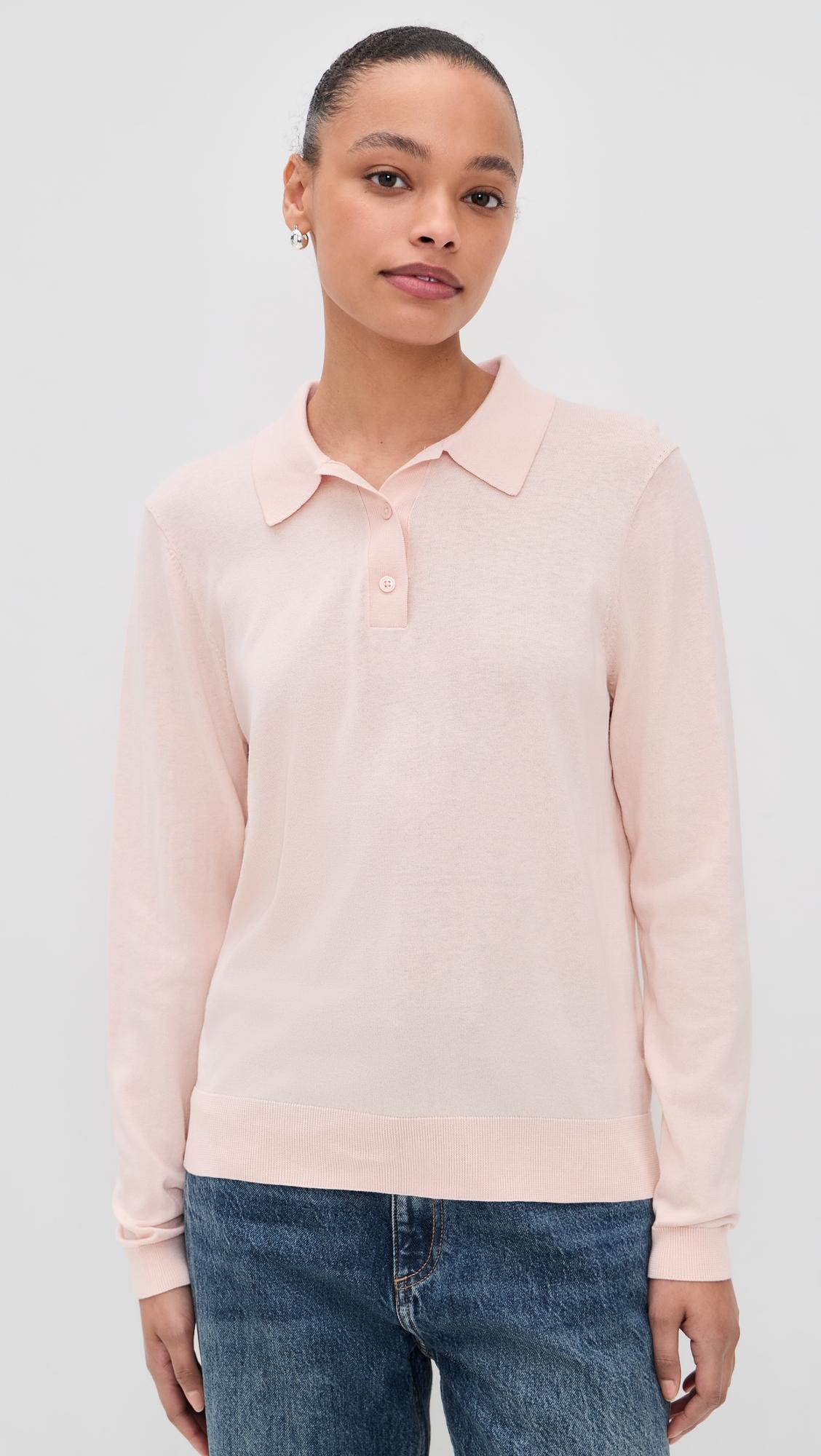 silk knit polo