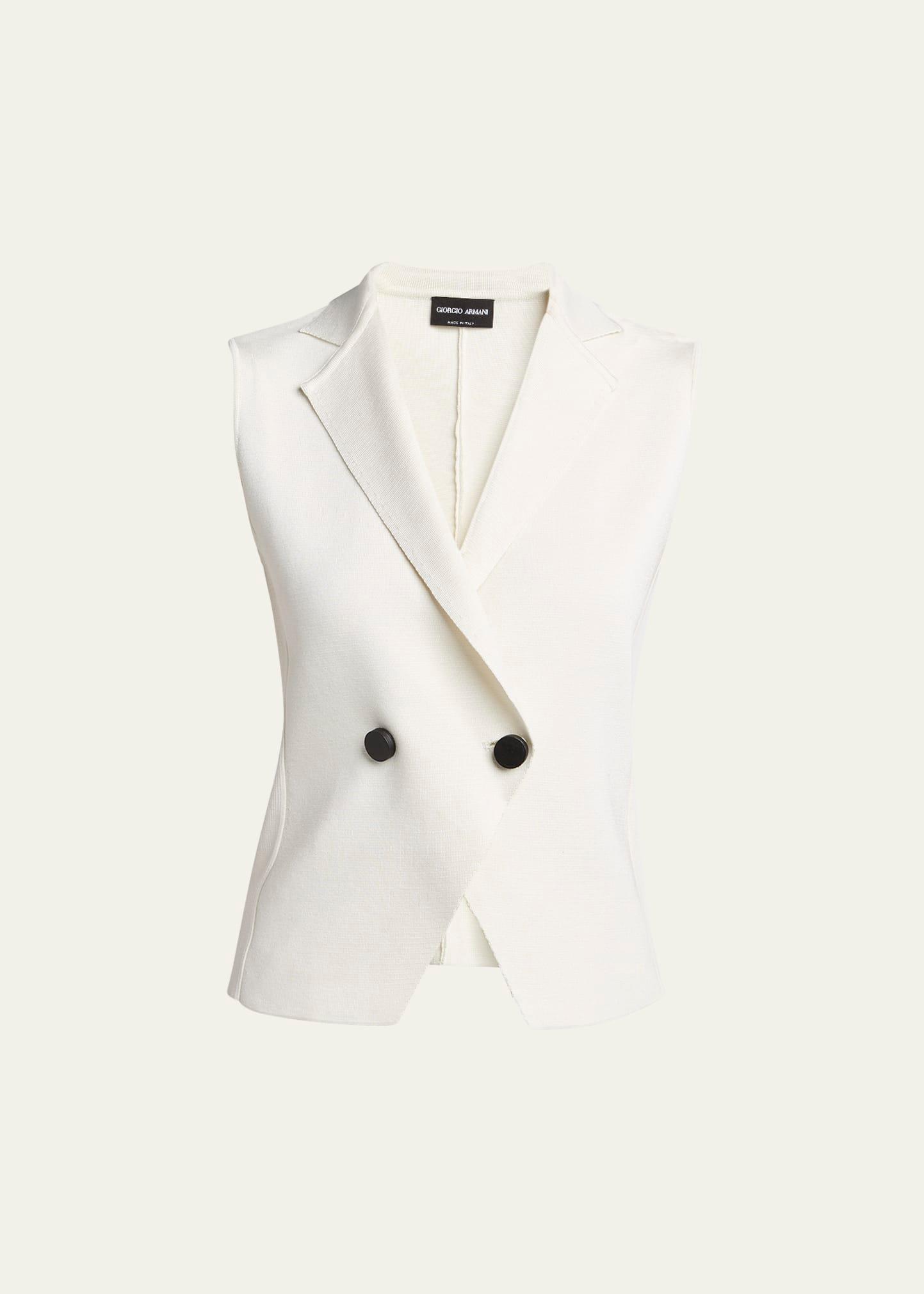 silk knit single-breasted vest