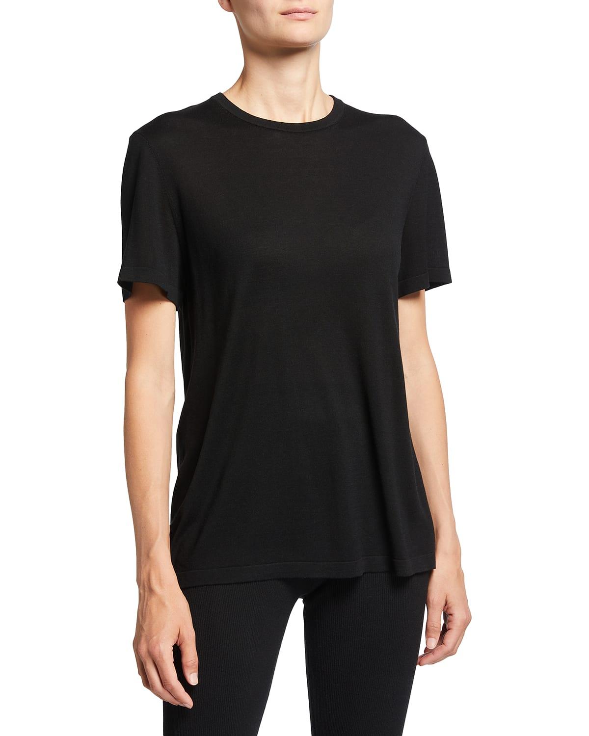 silk knit t-shirt sweater