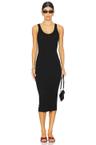 silk knit tank midi dress