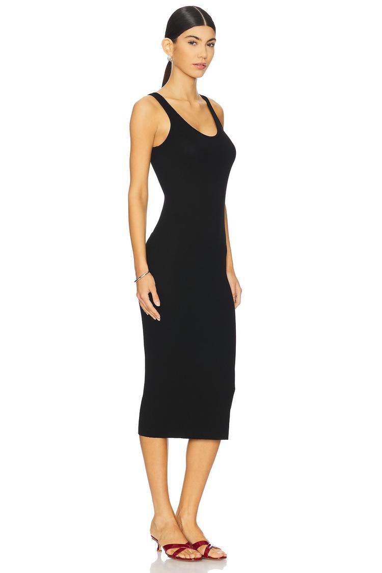 silk knit tank midi dress