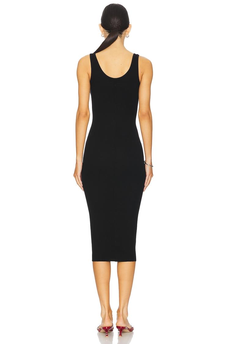 silk knit tank midi dress