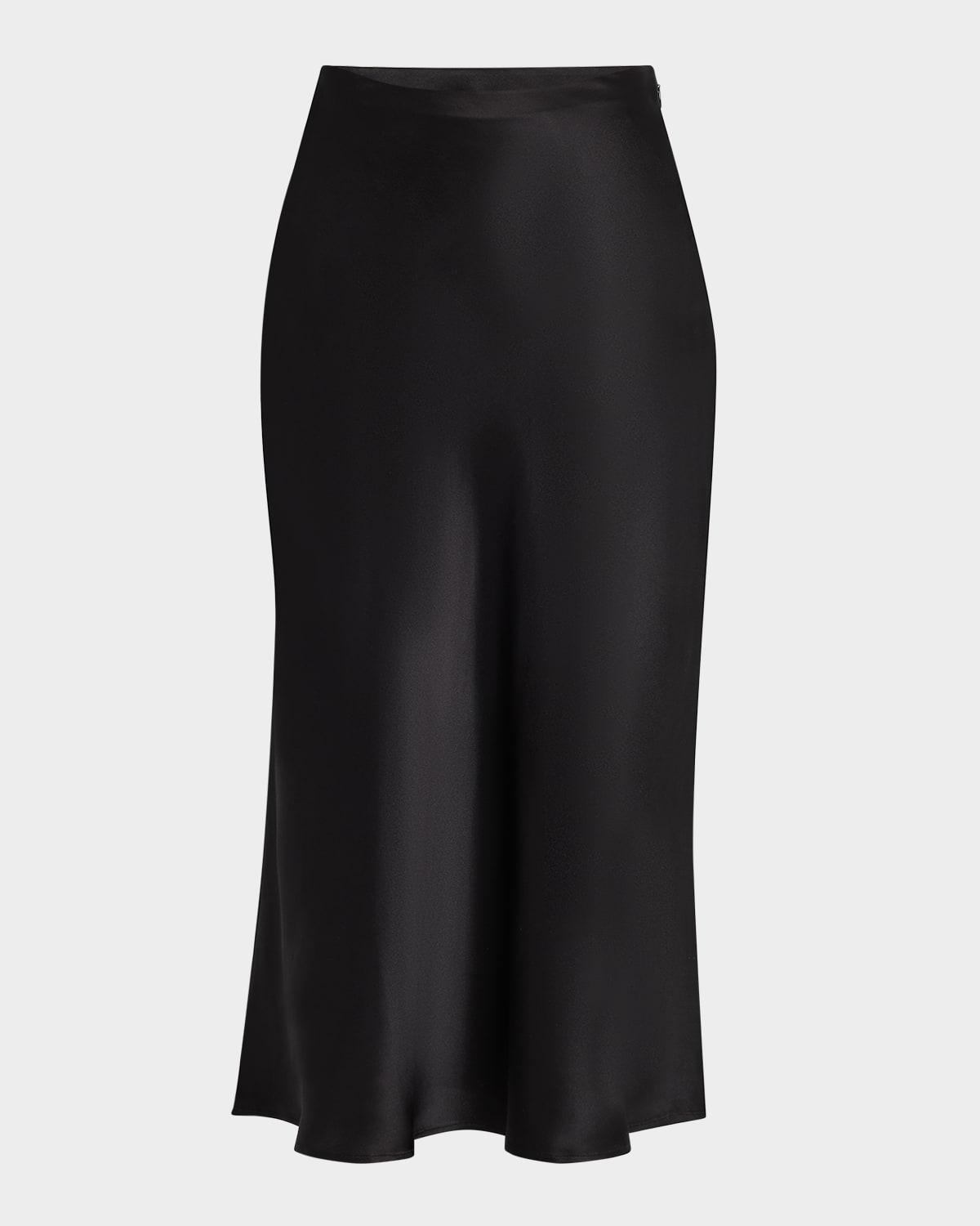 silk midi slip skirt