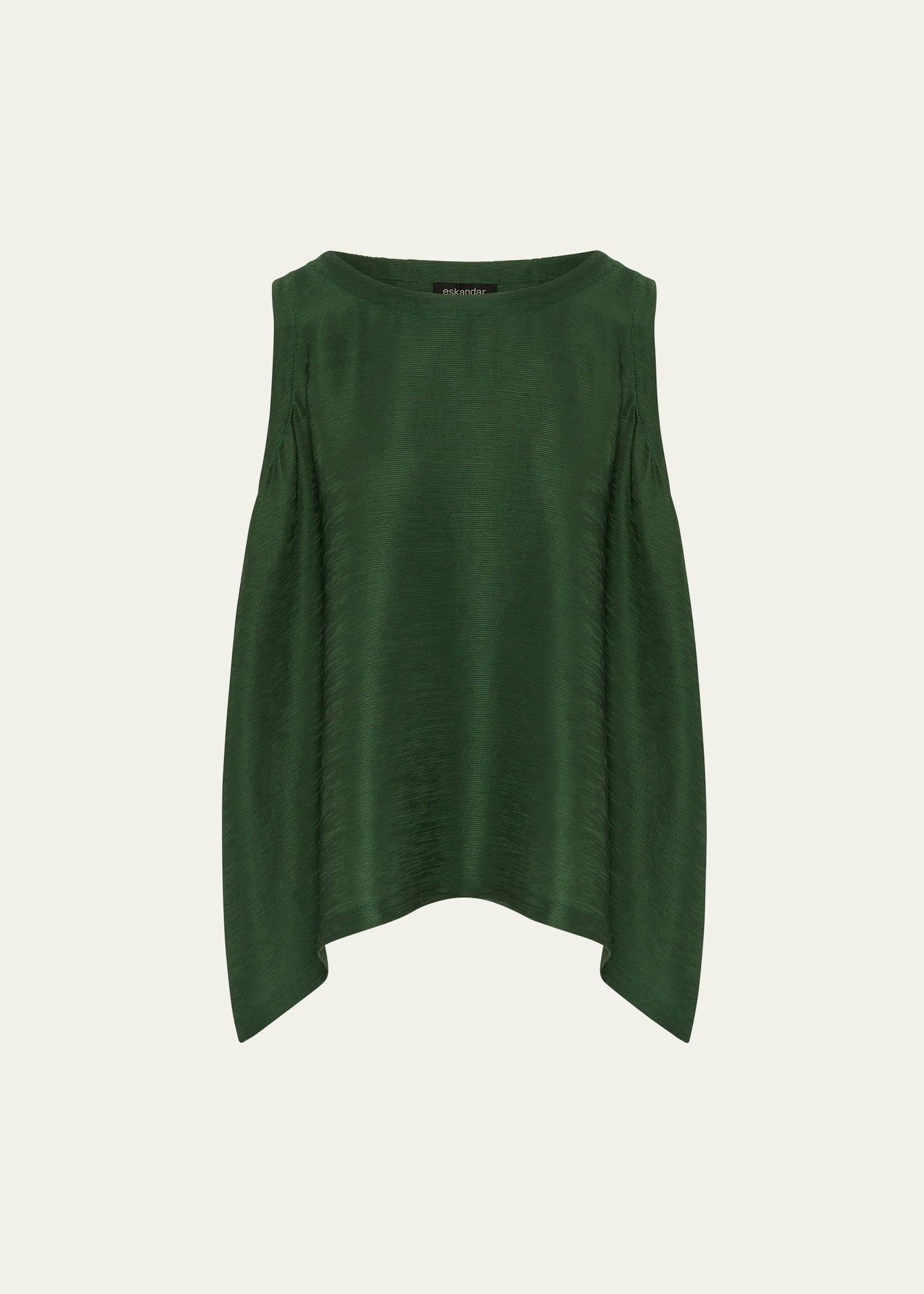 silk plisse a-line sleeveless top (mid plus length)
