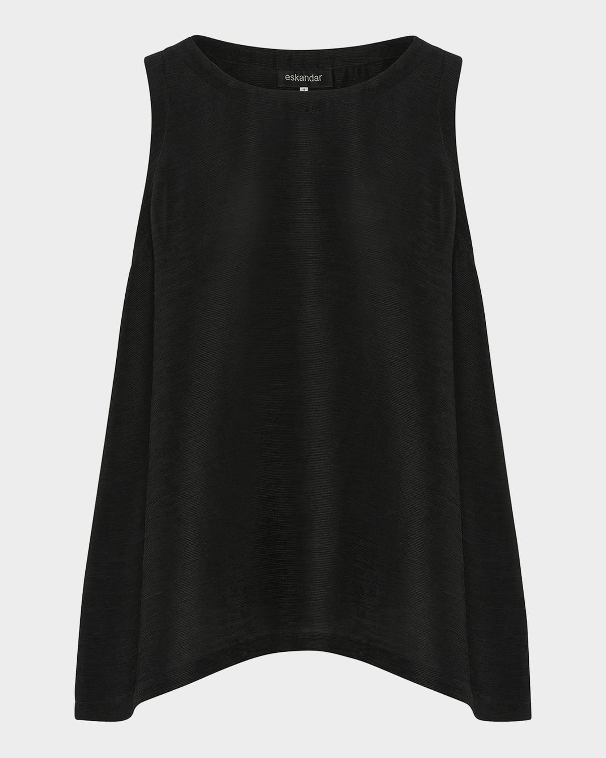 silk plisse a-line sleeveless top (mid plus length)