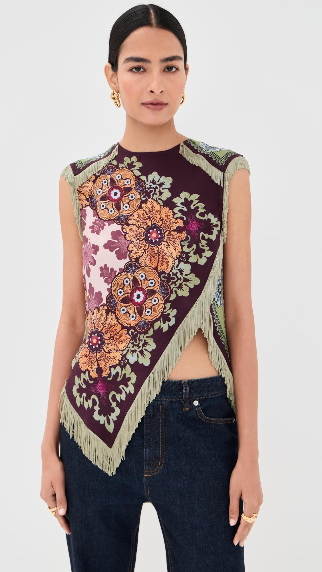 silk scarf top
