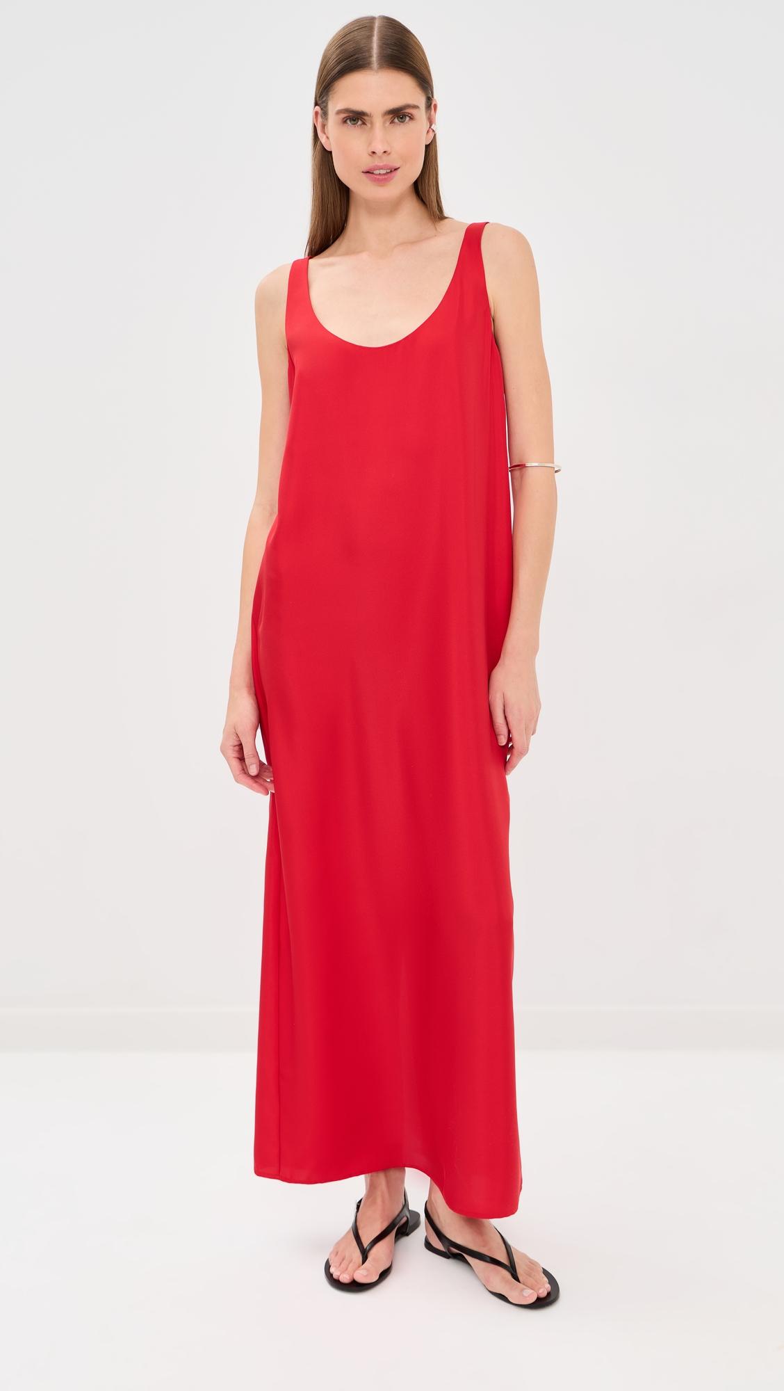 silk scoop neck dress