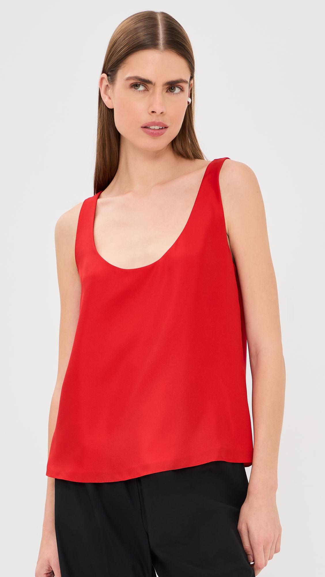 silk scoop neck top