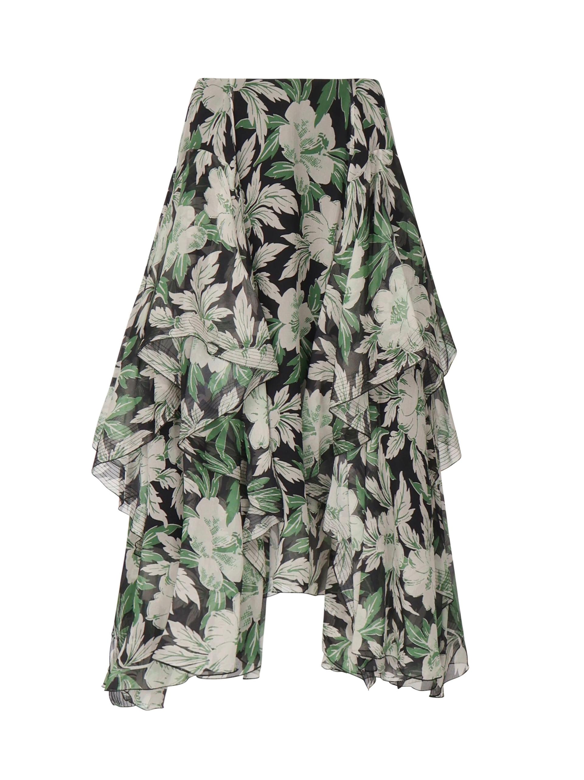 silk skirt with floral print