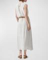 silk sleeveless tie-waist crop top
