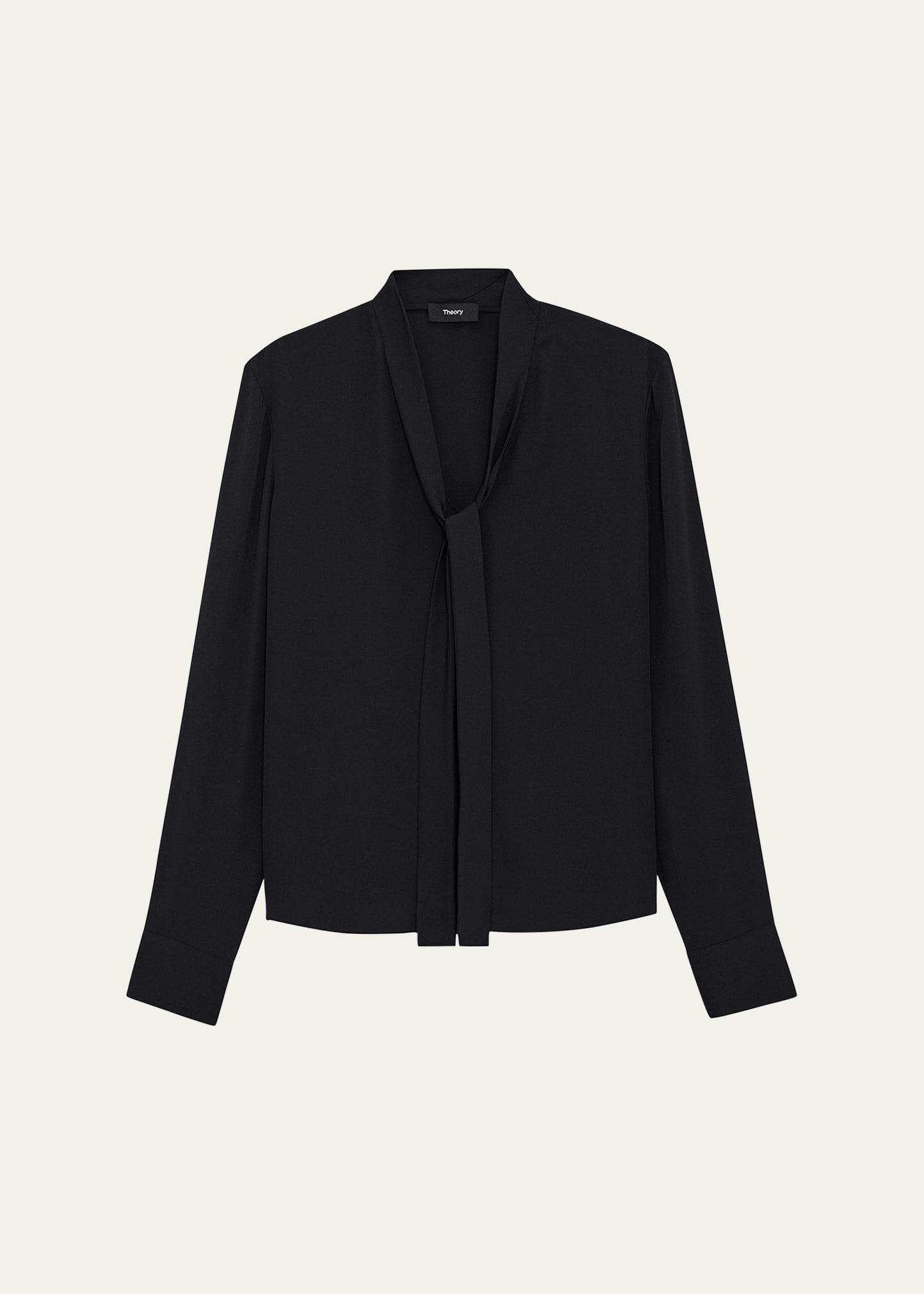 silk tie blouse